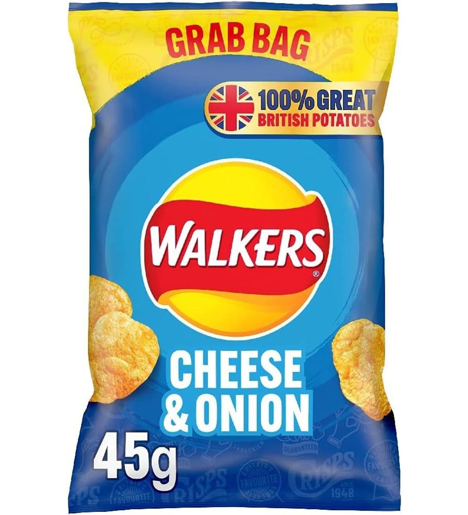 Walkers Cheese & Onion Crisps (32 45G)