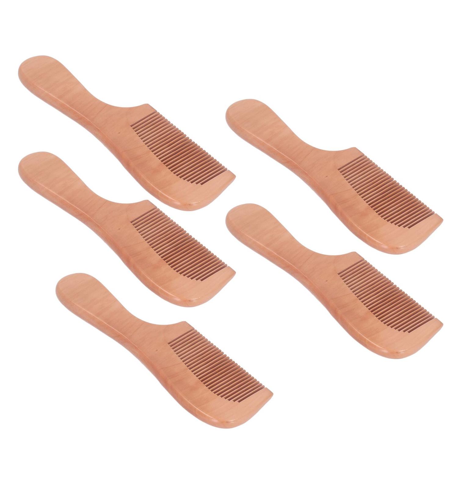 Wooden Hair Comb with Ergonomic Handle Prevent Slip Lightweight Portable Close Tooth Peach Wood Hair Comb for Hair and Beard Grooming - Buy Online on GoSupps.com