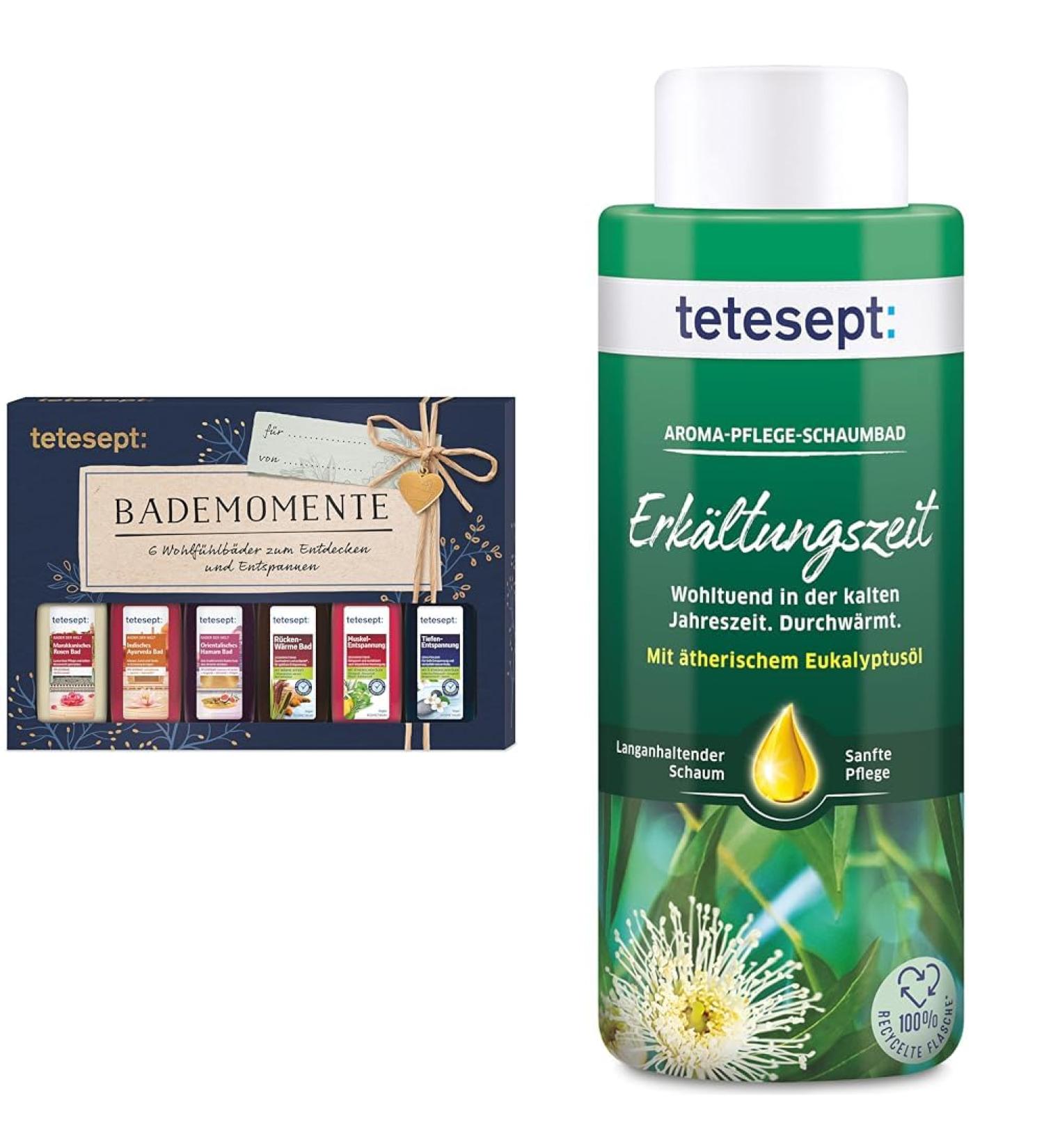 Tetesept Bathroom Gift Set - 6 Pack Bath Additives with Eucalyptus Oil | Aromatherapy Foam Bath & Essential Oils for Relaxation - Buy Online on GoSupps.com