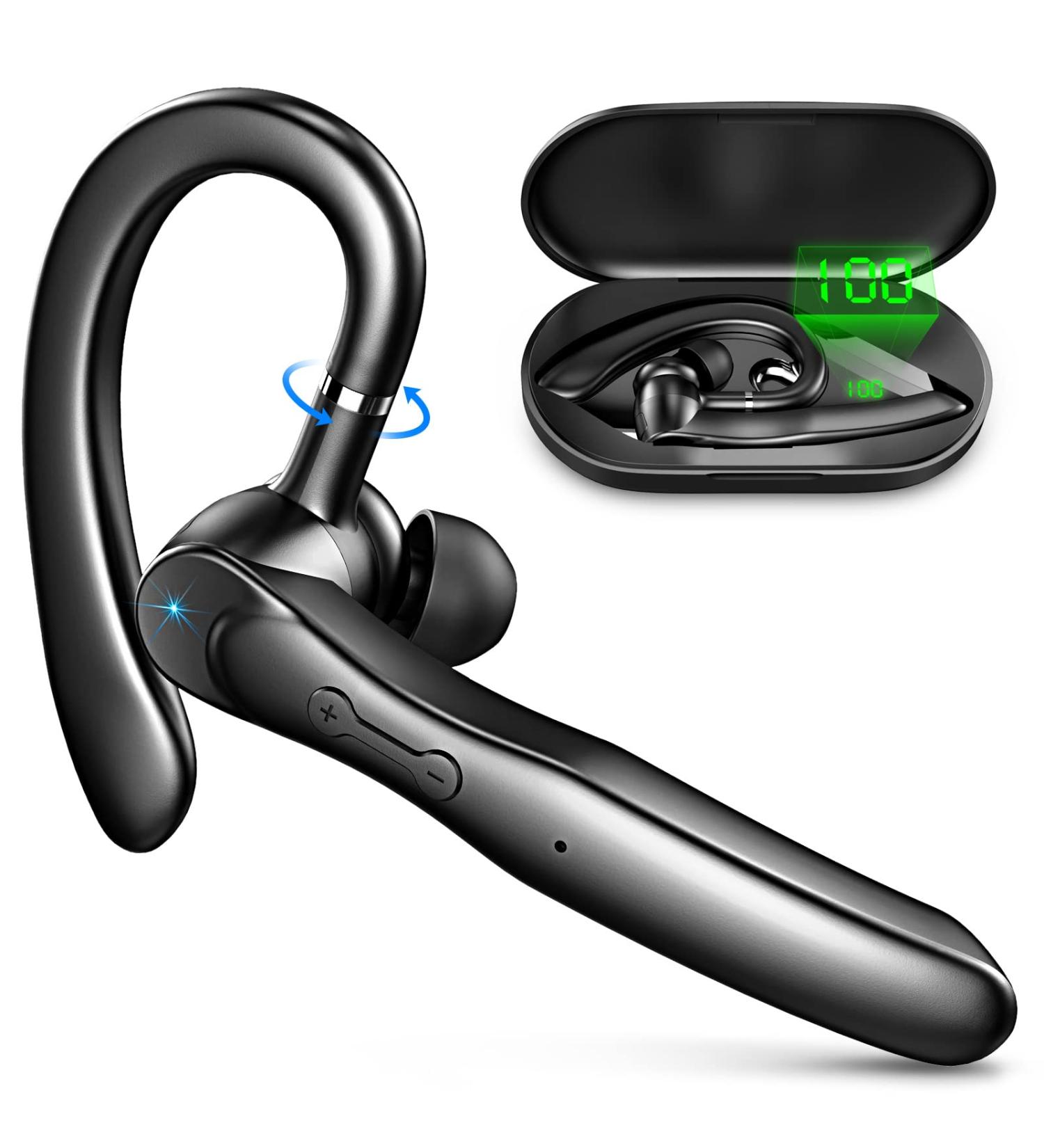 2023 Bluetooth Headset Wireless Earpiece | Clear Call with 2 ENC Microphone | 80Hrs Playtime | Hands-Free Earbuds for Driving/Business | IOS/Android Compatible | Black - Buy Online on GoSupps.com