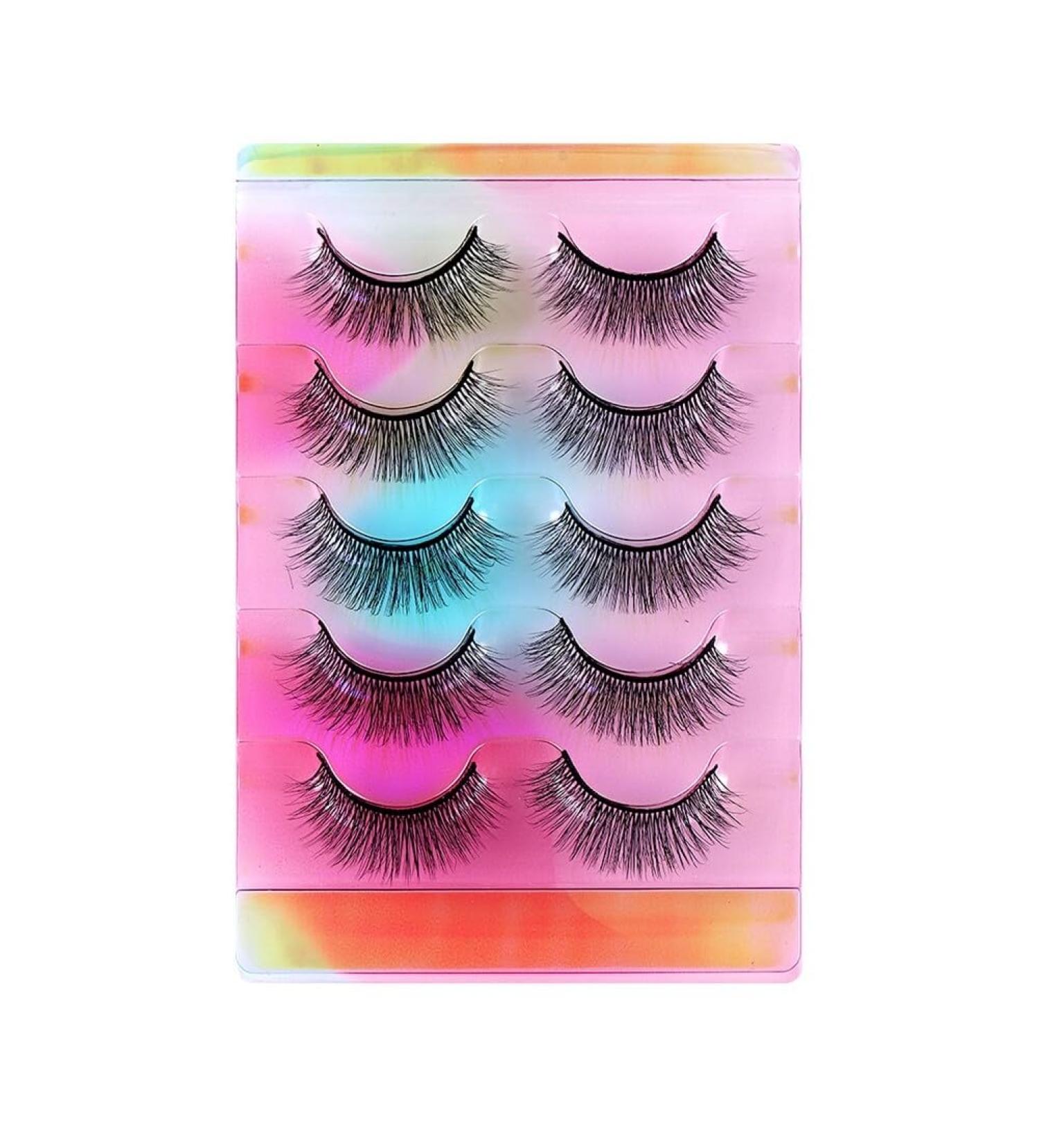 5 Pairs Natural False Eye Lashes 3D Multi-Layer Fake Eyelashes Extension Dense and Fluffy False Eyelash Cluster Naturally Curled False Eyelashes for Women Eye Makeup Type 4 - Buy Online on GoSupps.com