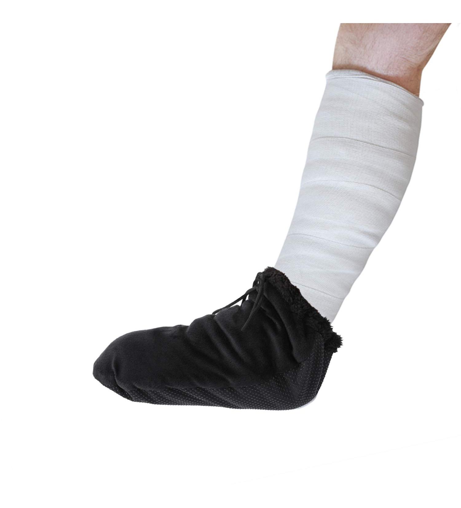 Adjustable Black Fibee Cast Toe Cover Sock - Non Slip, Keep Warm Protector for Foot Leg Casts - One Size Fits Most (14.5 Long, 0.5 Thick) - Buy Online on GoSupps.com
