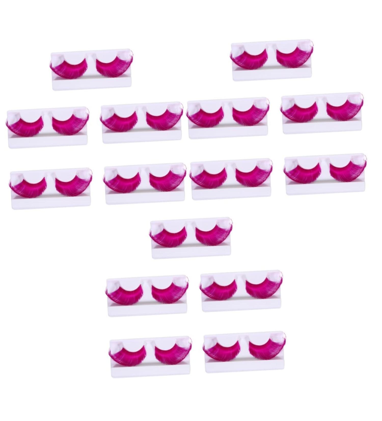 SUBOFAN ABOOFAN Makeup Mascara 15 Pairs Halloween Extra Long Eyelash Mascara Purple Lashes Paper Cutting s Halloween Costume s s Fiber Rosy Prom Set False s - Buy Online on GoSupps.com