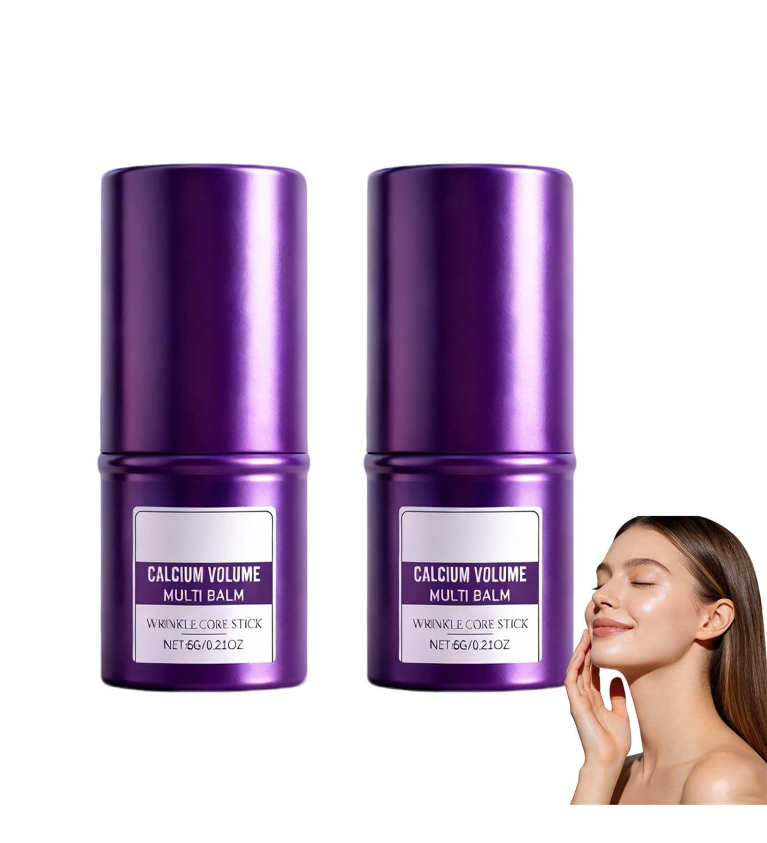 Baume repulpant au calcium baume multi-collag ne en stick cr me volumisante au calcium multi-usages cr me hydratante multi-usages pour le visage et le cou stick hydratation longue dur e. (2PCS) - Buy Online on GoSupps.com