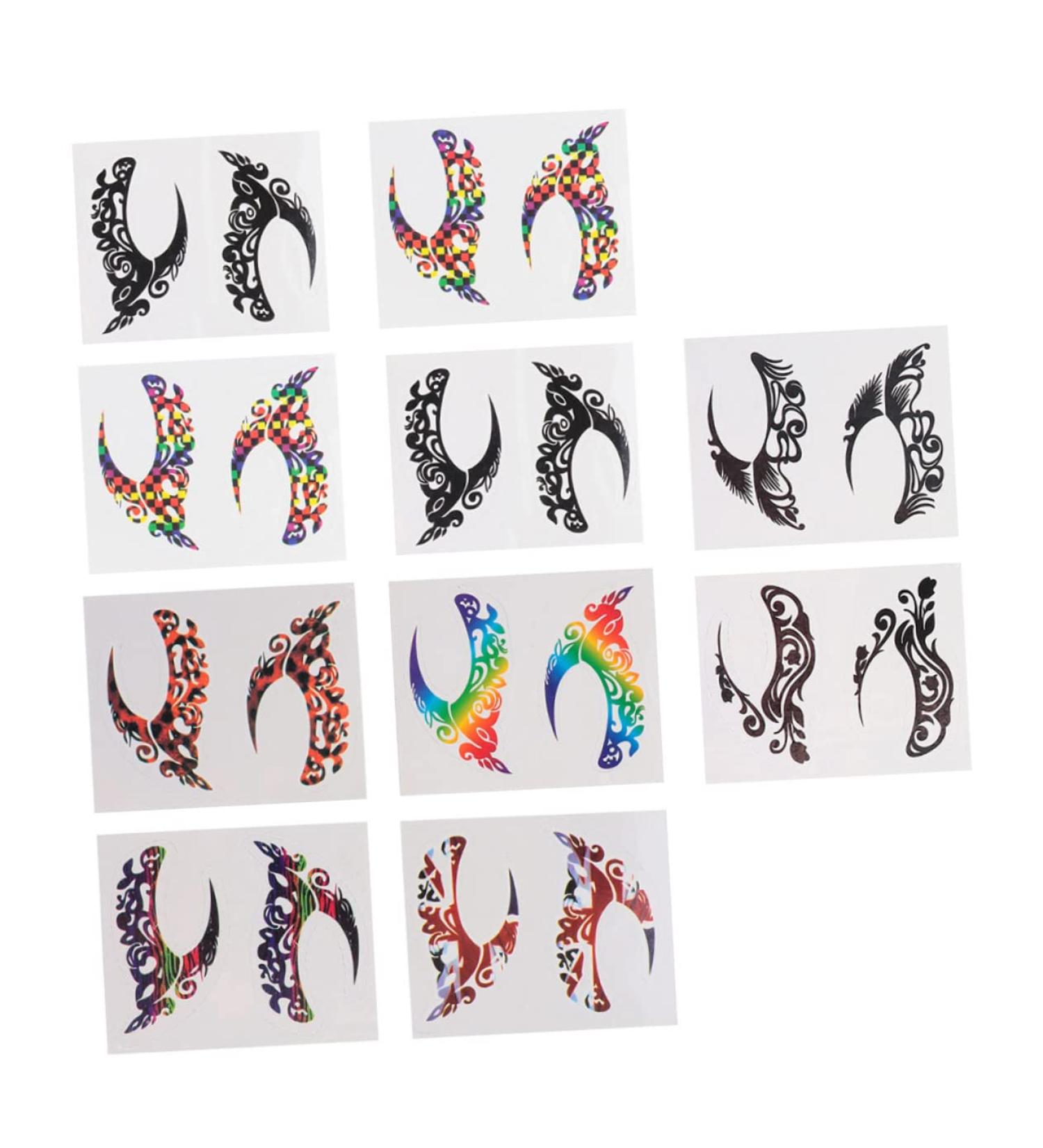  minkissy minkissy 10 Pairs Eye Liner Eyeshadow Stickers Festival Eye Decal Tattoo Paper Eye Contour Strip Women's Eye Stickers Children's Metal Glue Cartoon - Buy Online on GoSupps.com
