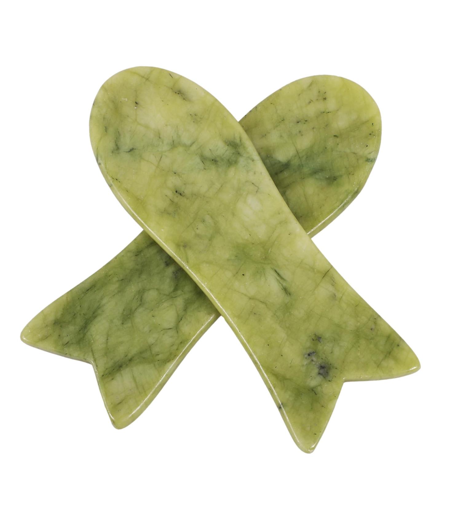 Minkissy 2-Piece Facial Gua Sha Massage Set | Natural Jade Skincare Tools for Facial & Body Muscle Recovery - Buy Online on GoSupps.com