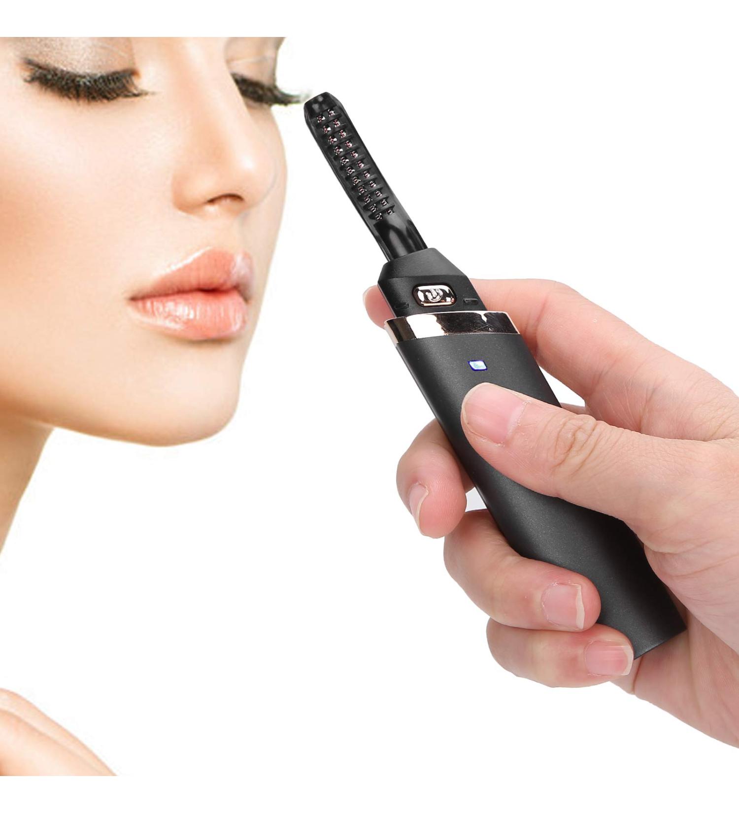 Electric Eyelash Curler High Temperature Long Lasting Eyelash Permer Heated Curler with Curved Brush Head USB Charge Eyelash Perming Tool for Women Men - Buy Online on GoSupps.com