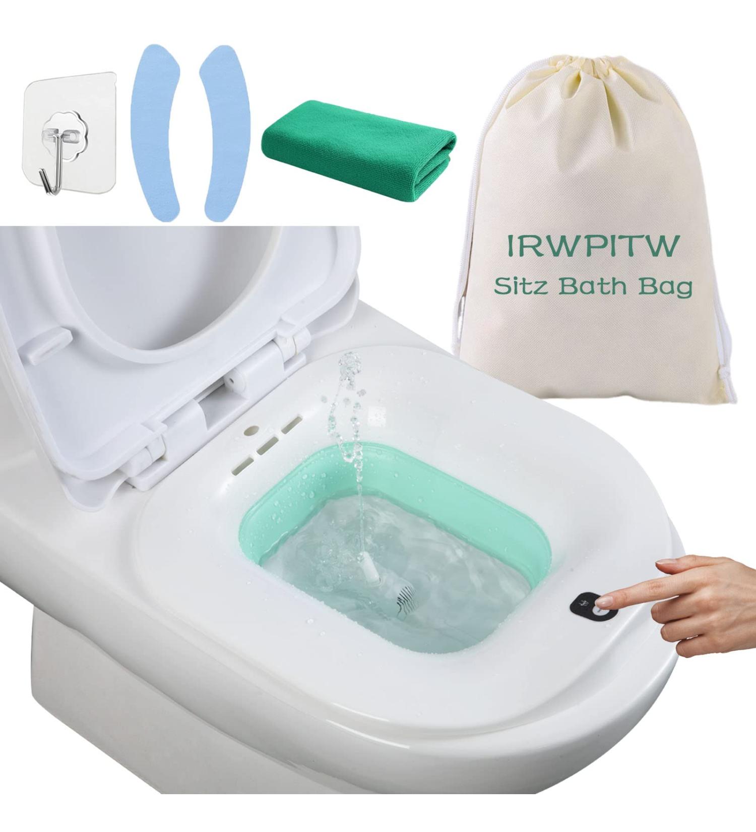 IRWPITW Electric Sitz Bath for Hemorrhoids & Postpartum Care - Foldable Green Basin with Water Spray - Sits Bath Salts Included - Buy Online on GoSupps.com