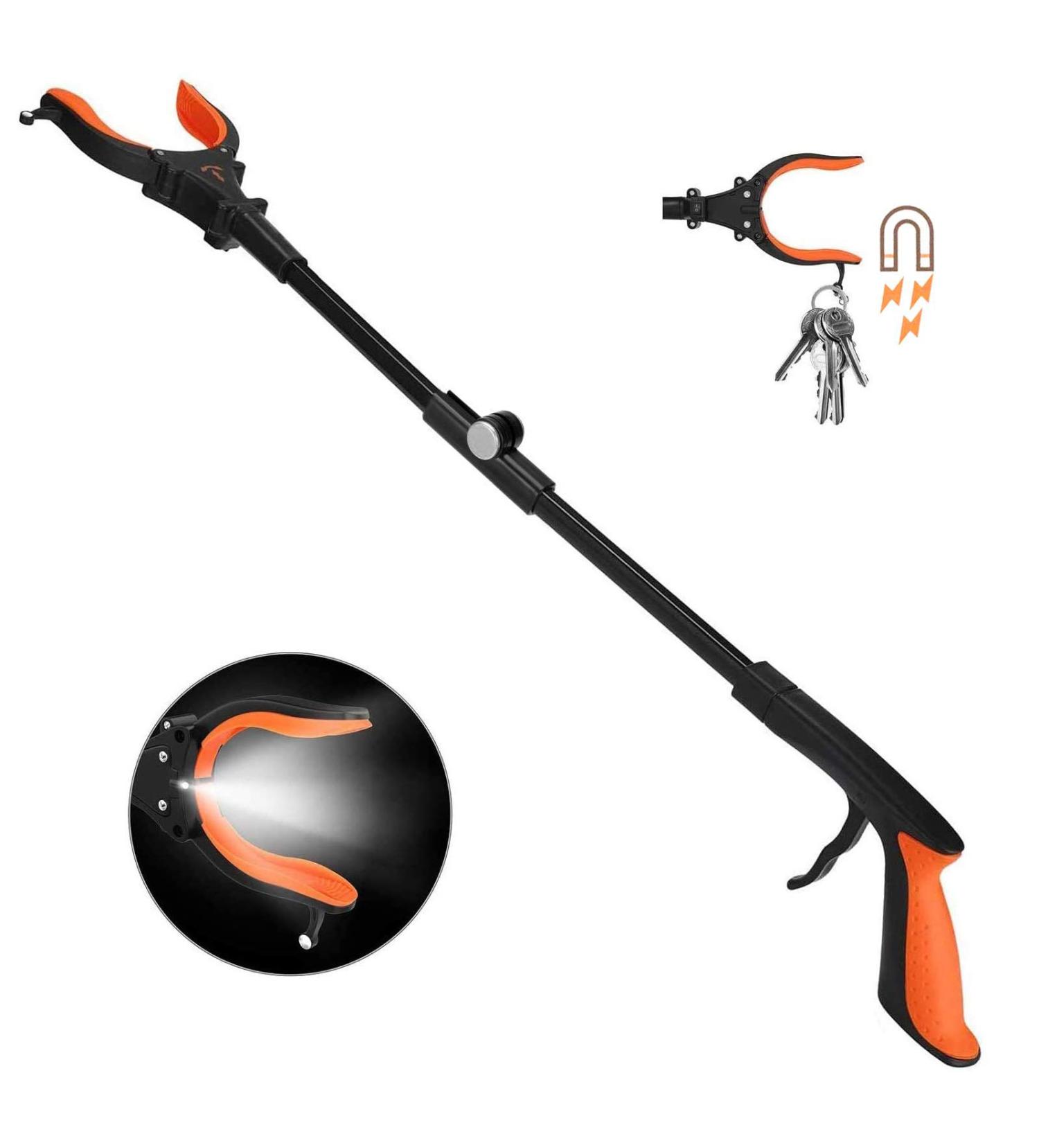 Kekoy 32'' Grabber Reacher Tool  Foldable Grabber With Light  Extra Long Grabbers for Elderly Grab it Reaching Tool  90 Rotating Jaw Trash Pick Up Stick Picker Upper Reach Extender Grabber Heavy Duty Orange - Buy Online on GoSupps.com