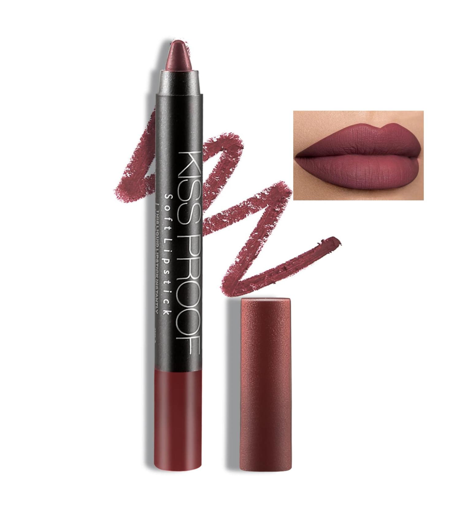 Boobeen Matte Lipstick Pencil - High Pigment, Waterproof, Non-Fade Lip Crayon Stick for Women | Smooth Makeup - 03 - Buy Online on GoSupps.com
