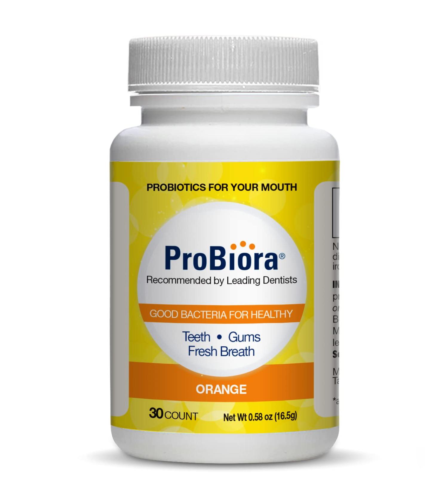 ProBiora Orange Chewable Probiotic Tablets | Oral-Care Supplement for Healthier Teeth and Gums | Fresher Breath and Whiter Teeth | 30 Count Pack - Buy Online on GoSupps.com