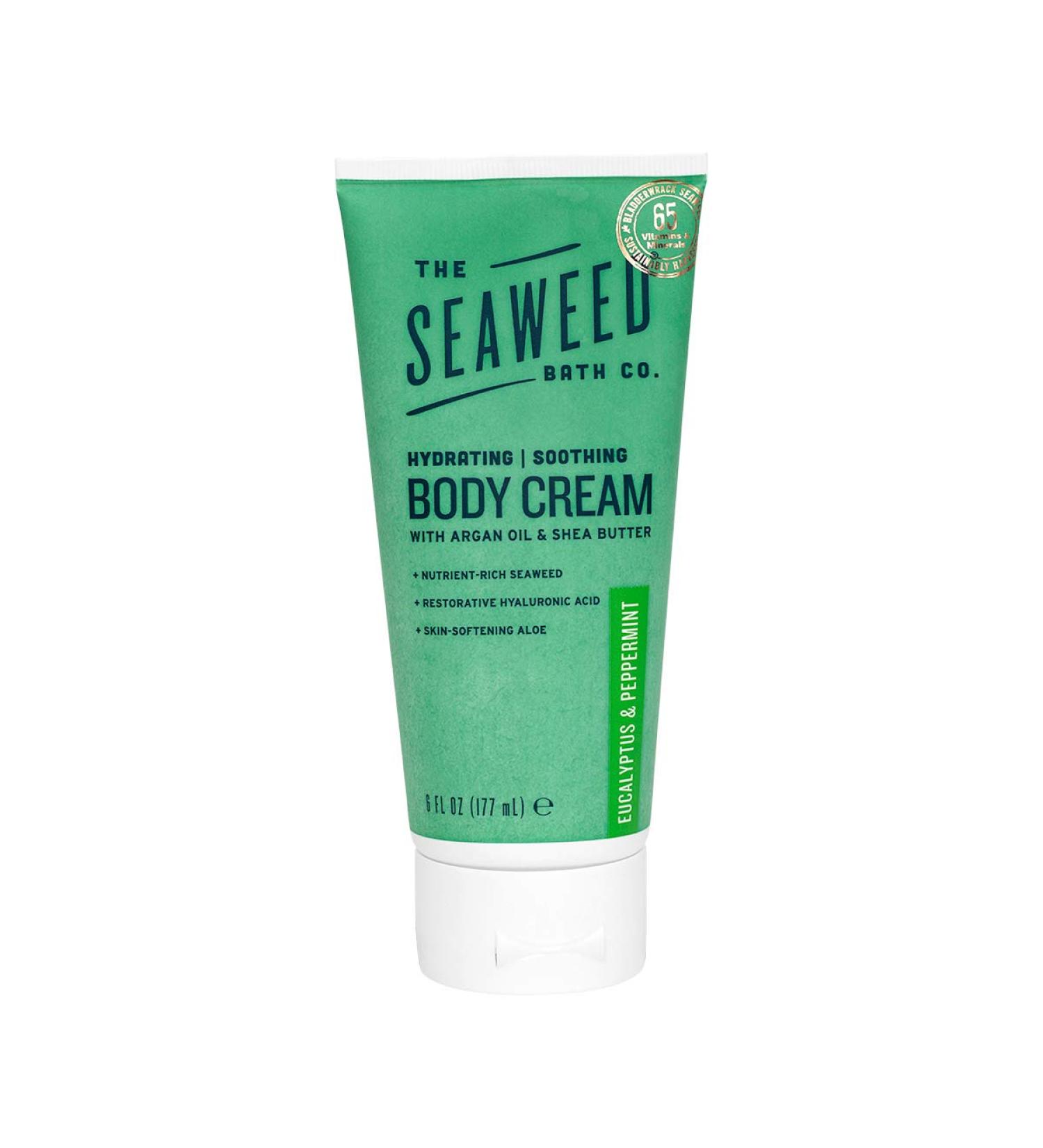 Hydrating Soothing Body Cream - Eucalyptus & Peppermint Scent | The Seaweed Bath Co. 6 oz | Vegan, Paraben-Free - Buy Online on GoSupps.com