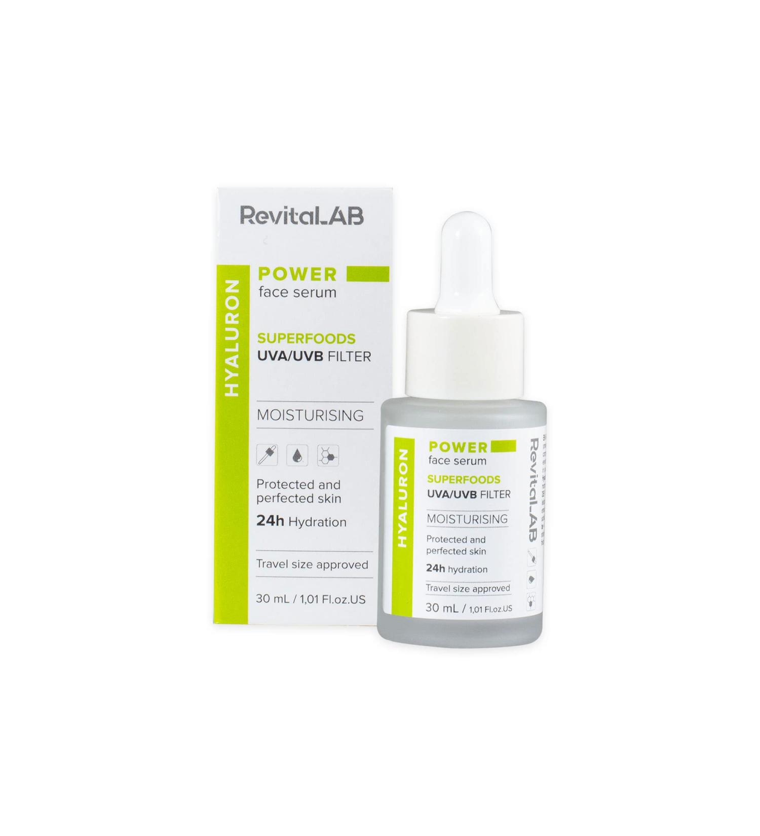 RevitaLAB Power Face Serum with Superfoods A concentrated product specially formulated to provide effective defense against environmental aggressors - Buy Online on GoSupps.com