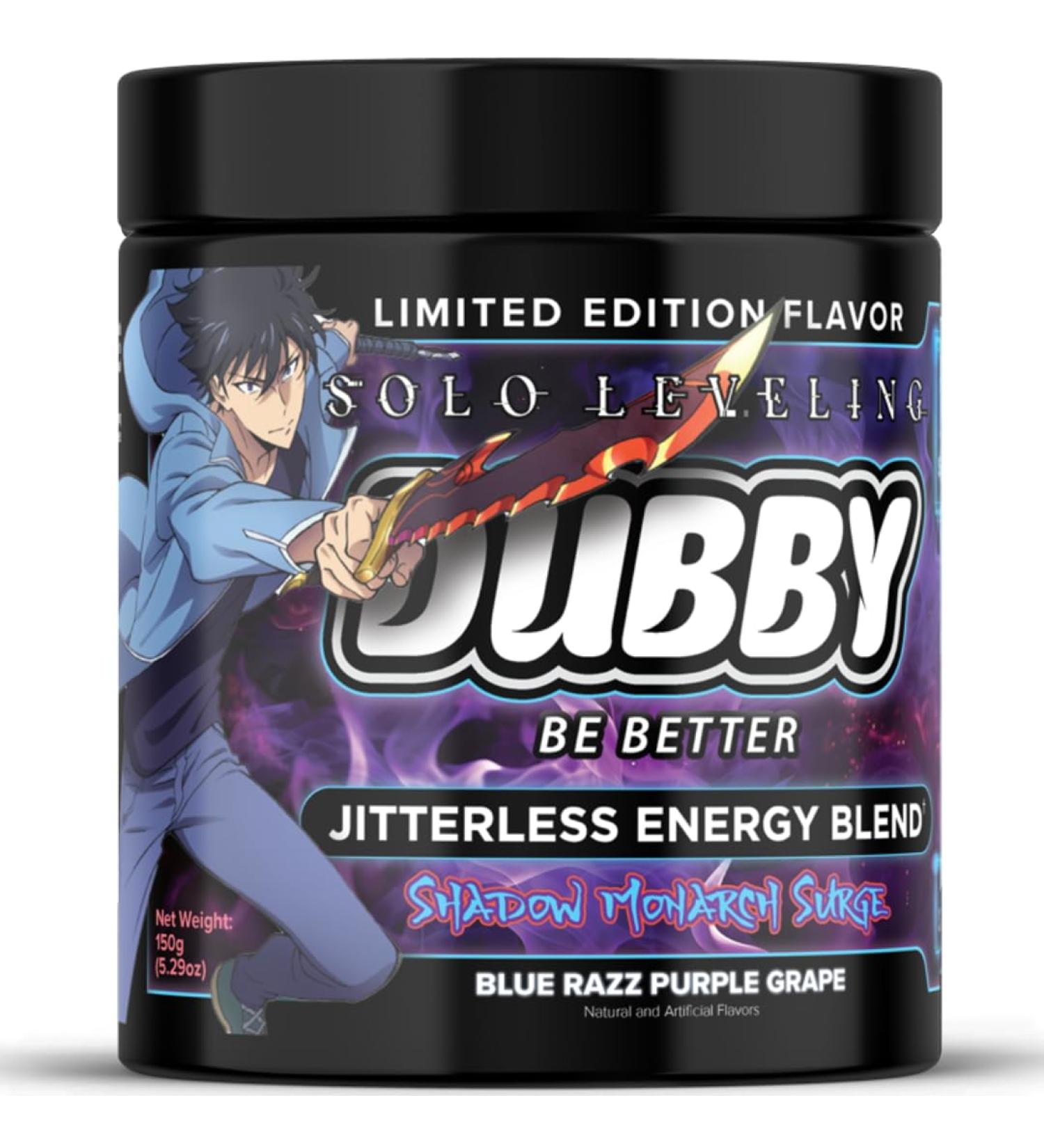 Dubby Solo Leveling Anime Official License Energy Drink Powder- Sugar Free Energy Drinks Jitter-Free Energy Blue Razz Purple Grape Flavor 30 Serving 5.29 Ounces (Shadow Monarch Surge) - Buy Online on GoSupps.com