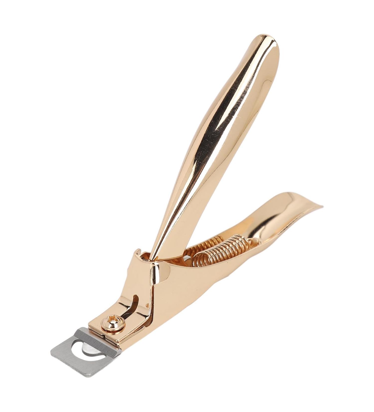 Acrylic False Nail Clippers Nail Tip Cutter U Shape DIY Trimming Stainless Steel Portable Nail Tip Groomer for Salon Home (Gold Stand and White Flip) - Buy Online on GoSupps.com