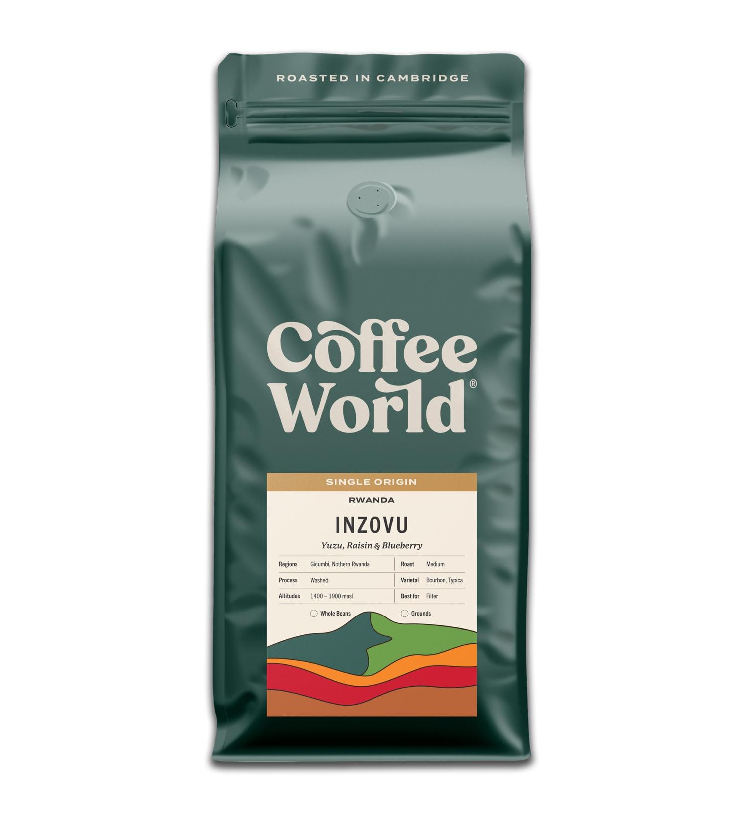 Coffee World | Rwanda Inzovu Single Origin UK Roasted Whole Coffee Beans - Perfect Brewing for Caf s Businesses Shops & Home Users (Coffee Beans 1KG) - Buy Online on GoSupps.com