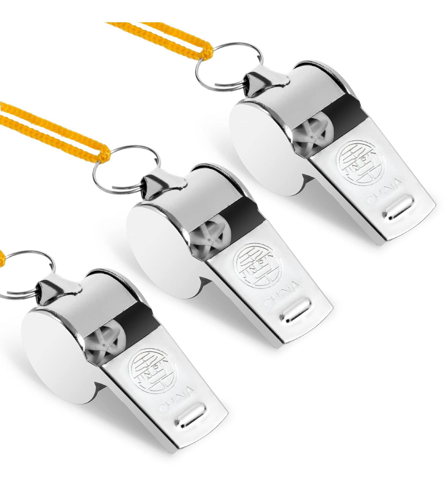 Faty-T 3 Packs Stainless Steel Whistle with Lanyard for Coaches and Referees - Training Whistle for School Sports and Soccer, Football, Basketball - Buy Online on GoSupps.com