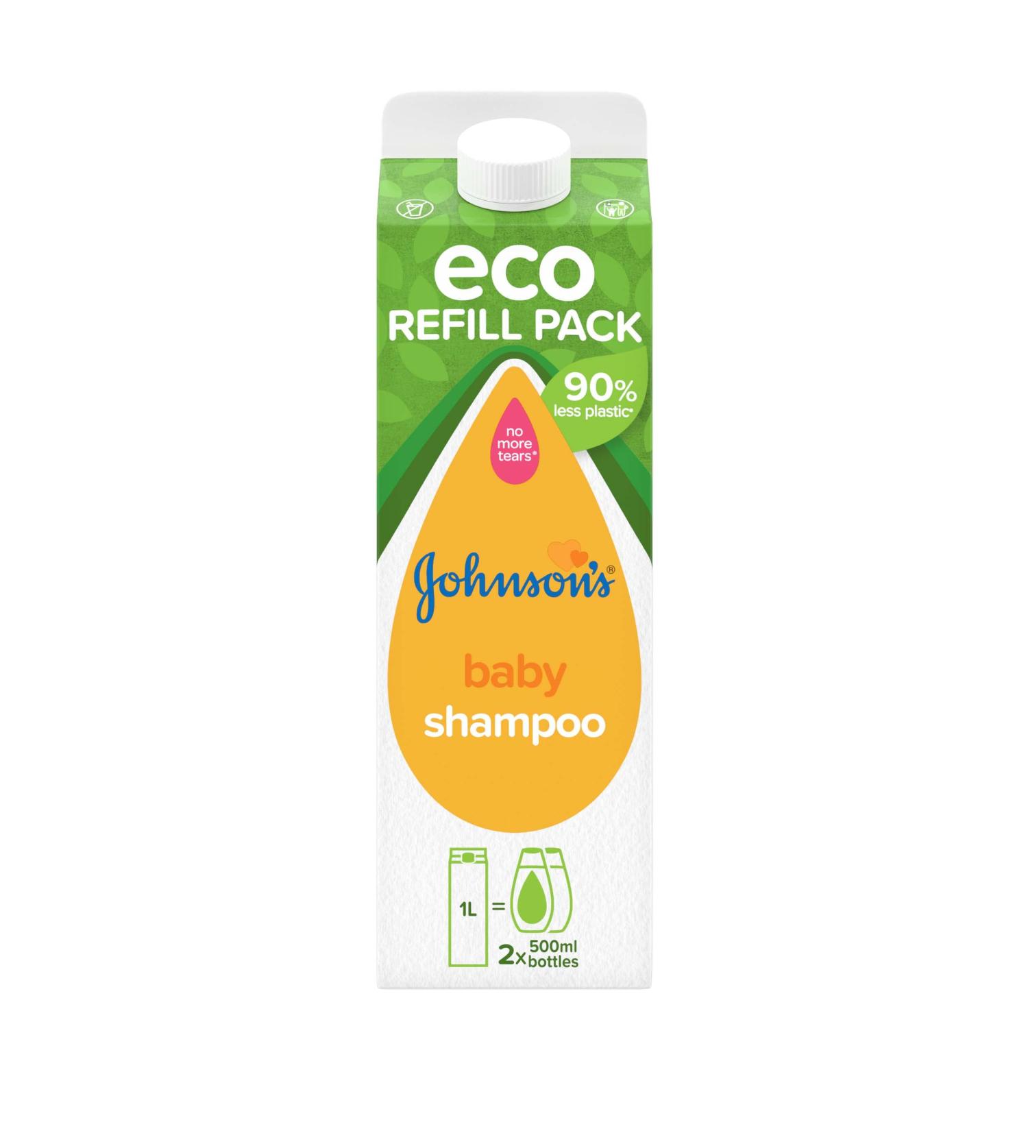 Johnson's Baby Eco Refill Pack Shampoo 1L - No More Tears Formula (Pack of 1) - Buy Online on GoSupps.com