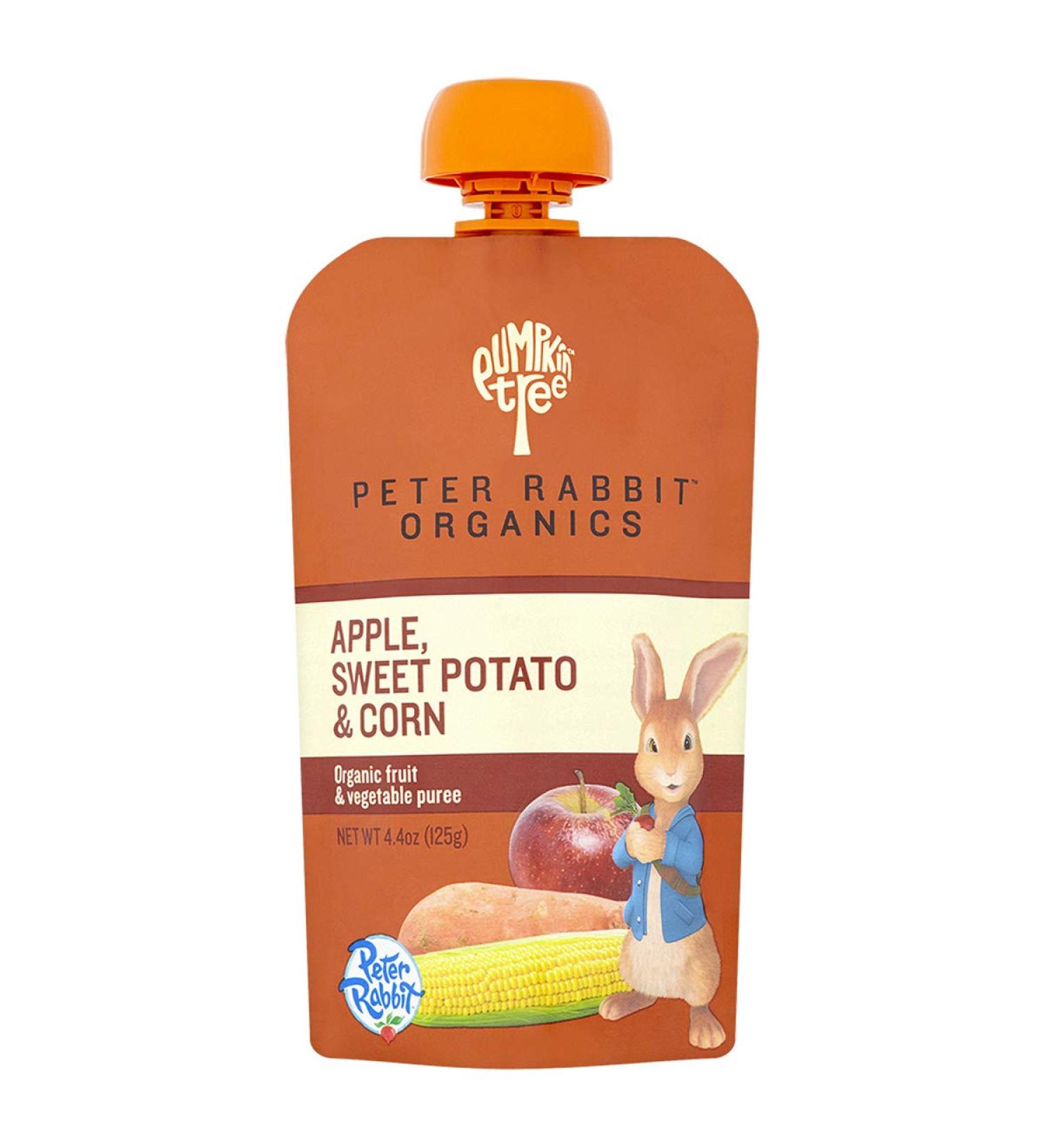 Peter Rabbit Organics Apple, Sweet Potato & Corn Pouches - 4.4oz, Pack of 10 - Organic Baby Food - Buy Online on GoSupps.com
