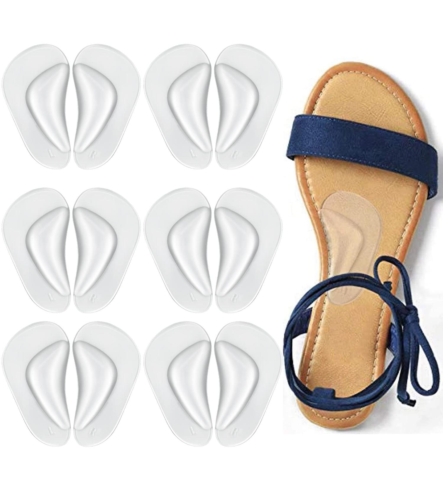 Gel Arch Support Cushions - Reusable Insoles for Flat Feet & Plantar Fasciitis Relief | Adhesive Arch Pads for Men & Women - Reduce Pressure & Foot Pain - Buy Online on GoSupps.com