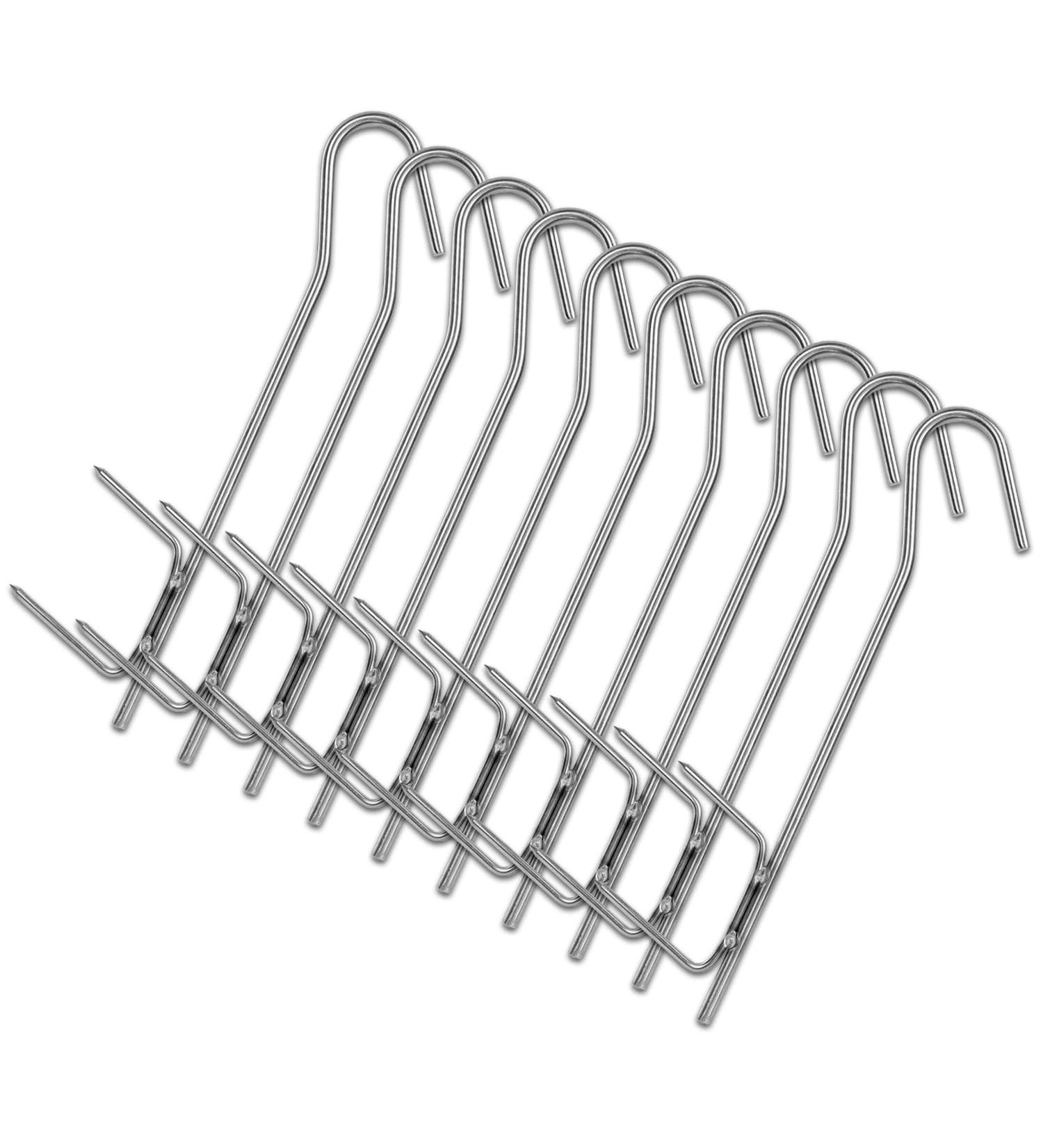 Pack of 10 U-Double Point 21cm Smoking Hooks - Butcher Hooks for Perfectly Smoked Meat | International Shipping Available - Buy Online on GoSupps.com