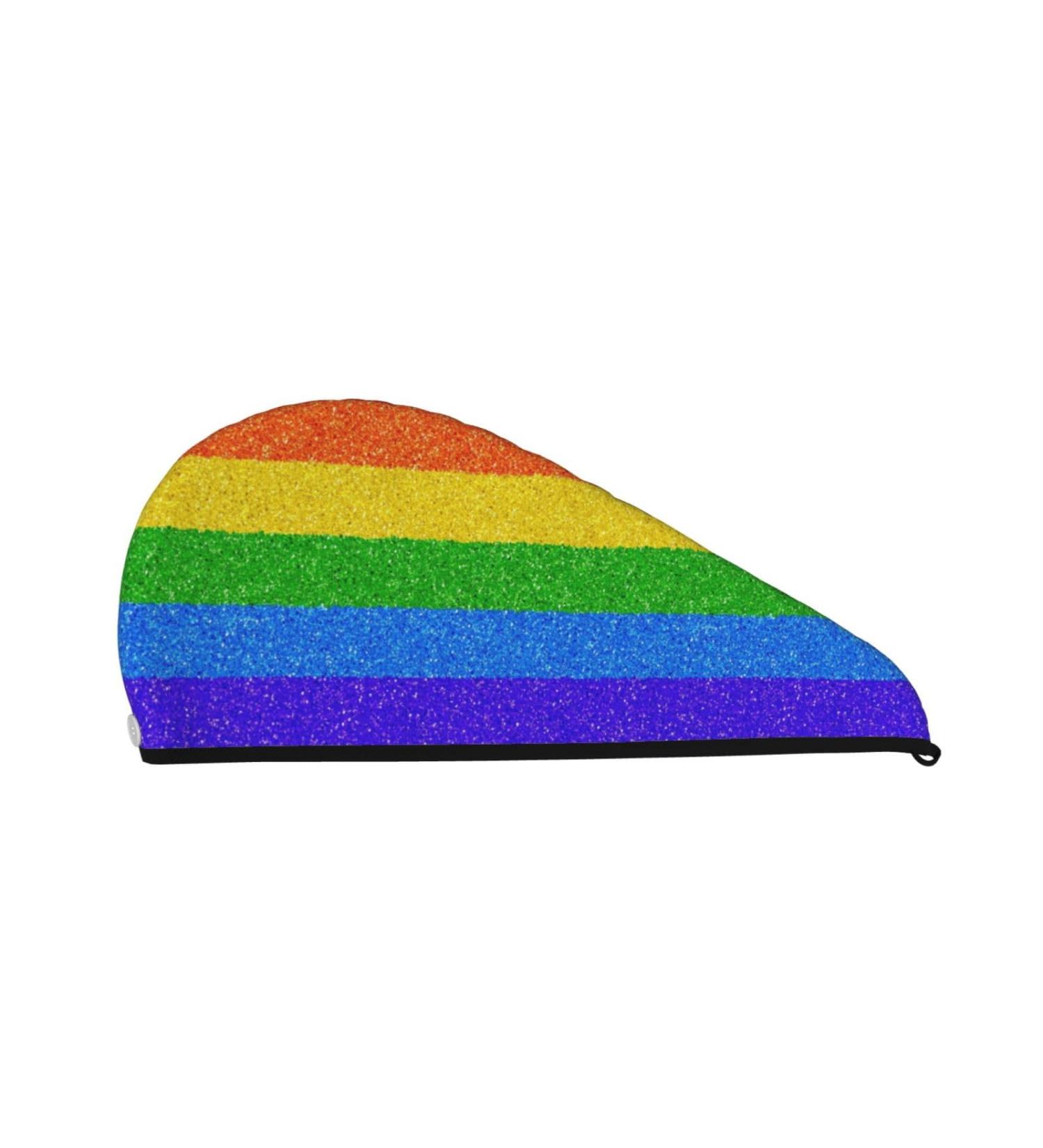 Colorful Glitter Rainbow Microfiber Hair Towel Wrap - Soft Super Absorbent Quick Dry Hair Cap for Long Curly & Thick Hair - Buy Online on GoSupps.com