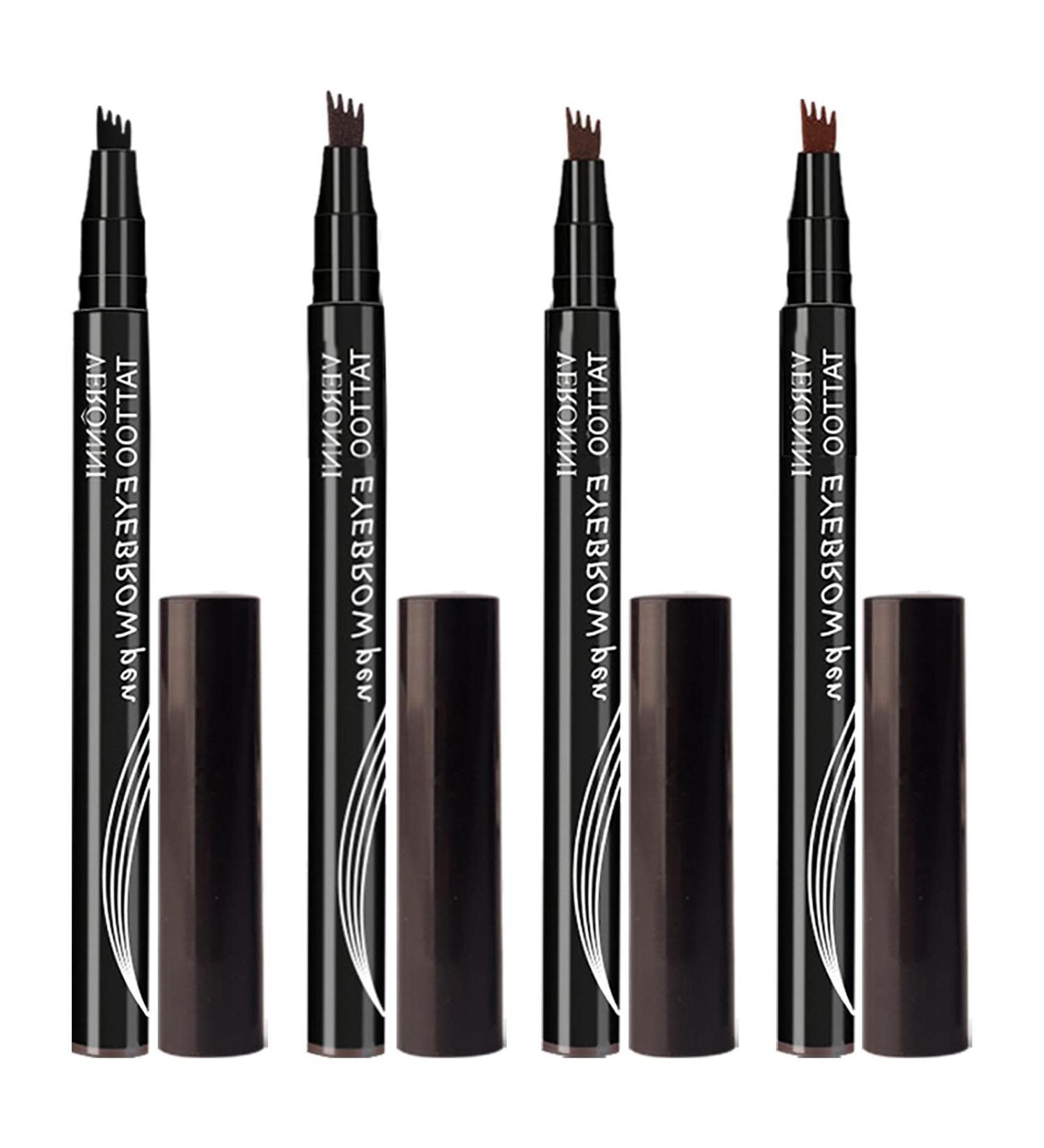 Four-Fork Liquid Eyebrow Pencil - Four-Fork Eyebrow Pencil for Makeup | Natural-Looking Waterproof Eyebrow Makeup Supplies for Dating Parties and Daily Use A: Coffee Brown