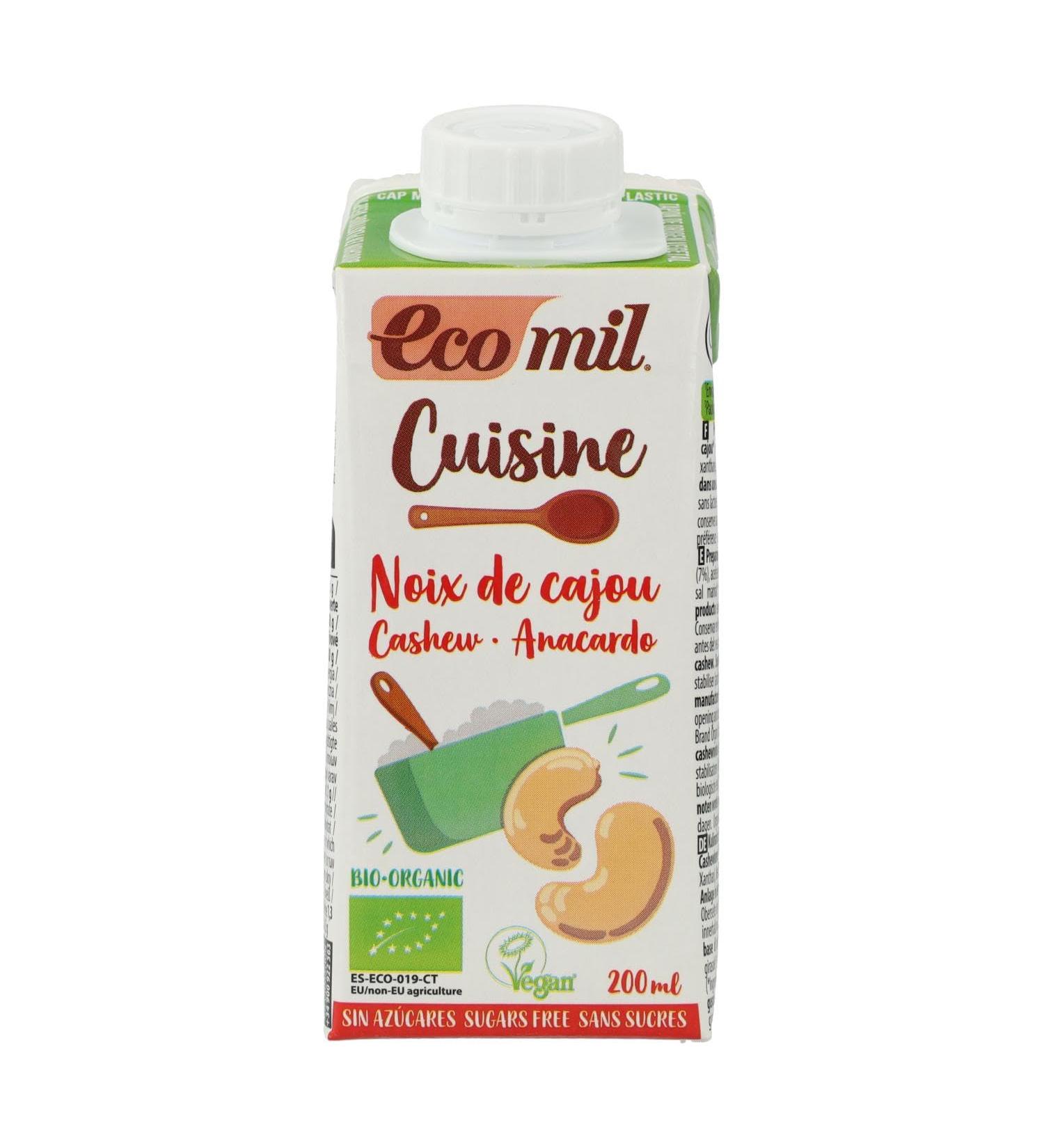 Buy EcoMil Organic Cashew Cooking Cream - 200 ml | Plant-Based & Dairy-Free Cashew Cuisine - Buy Online on GoSupps.com