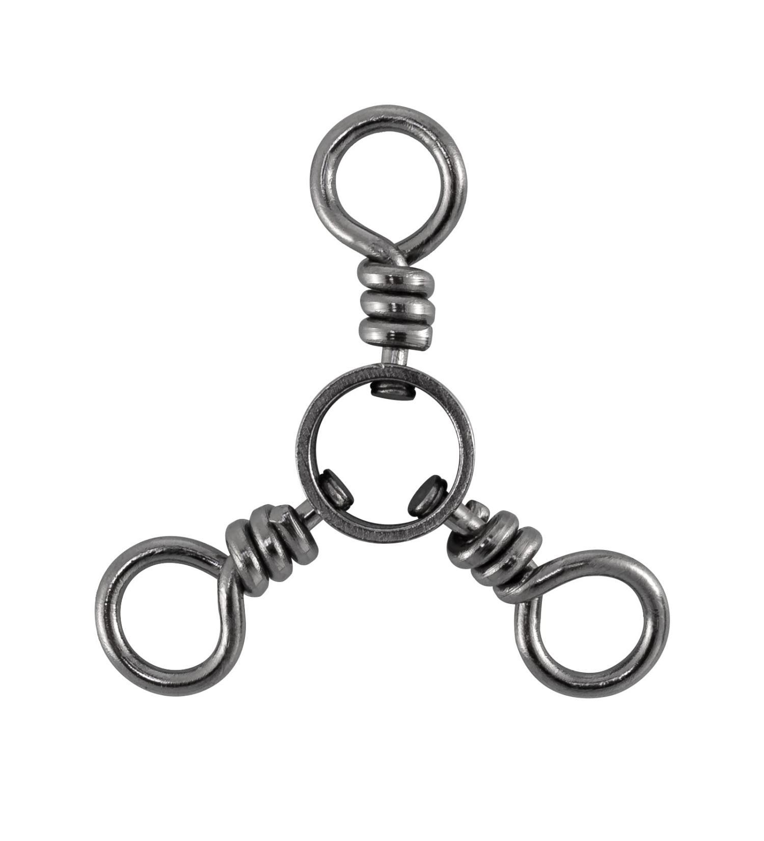 Dr.Fish 3 Way Swivel Fishing Tackle for Catfish Rig - 50 Pack Stainless Steel Tri Swivels - Saltwater/Freshwater - #1/0 (110Lb) - Buy Online on GoSupps.com