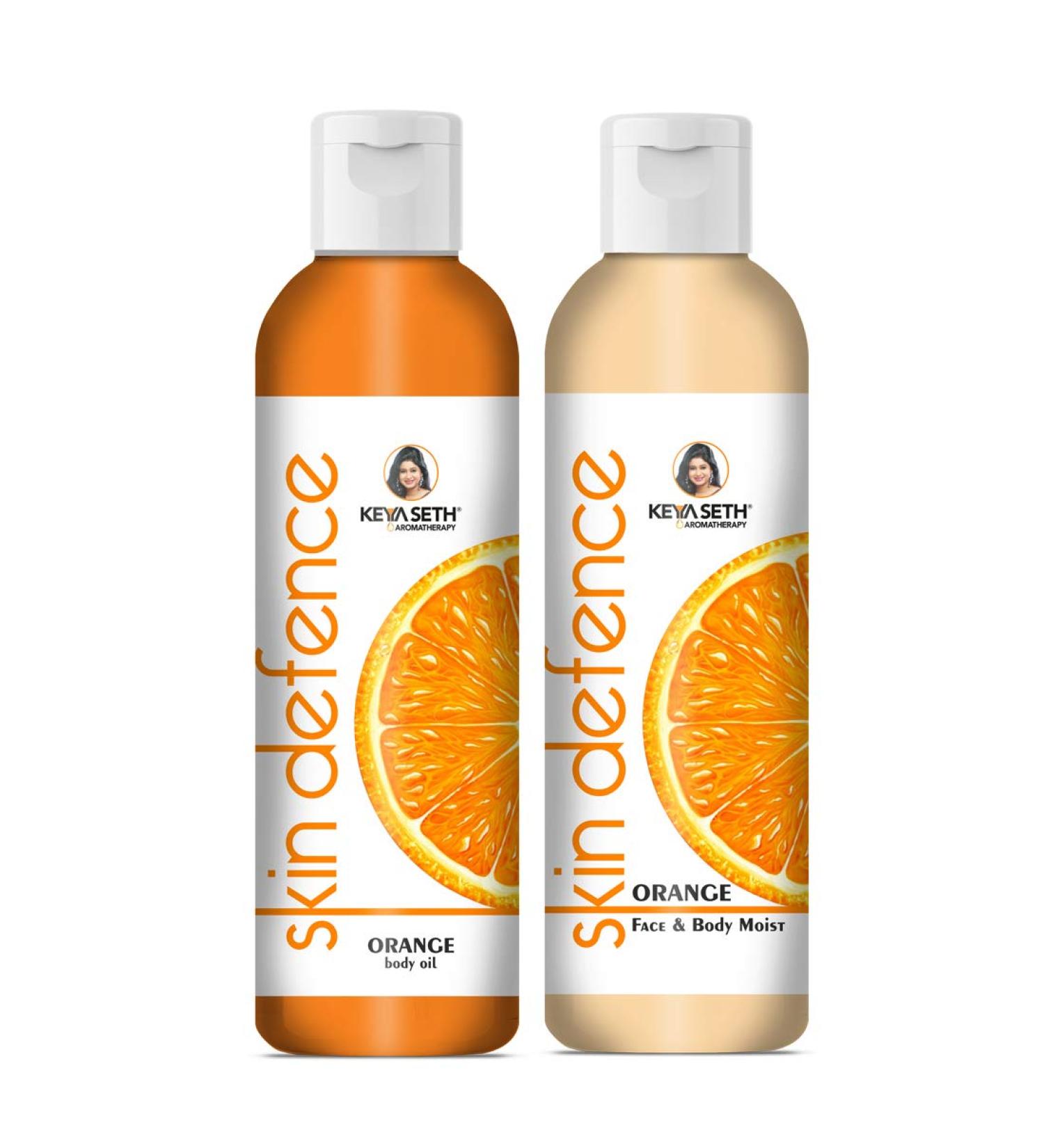 Keya Seth Aromatherapy Winter Skin Care Combo - Vitamin C Body Oil & Moisturizer | 200ml Each - International Shipping Available - Buy Online on GoSupps.com