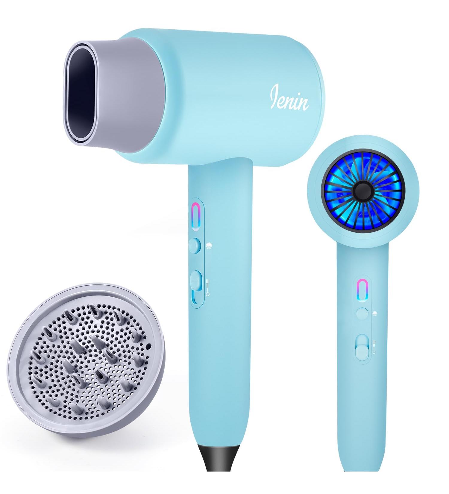 Portable Ionic Hair Dryer with Diffuser & Nozzle | Fast Drying Low Noise Lightweight Travel Hair Dryer - Shop Now - Buy Online on GoSupps.com