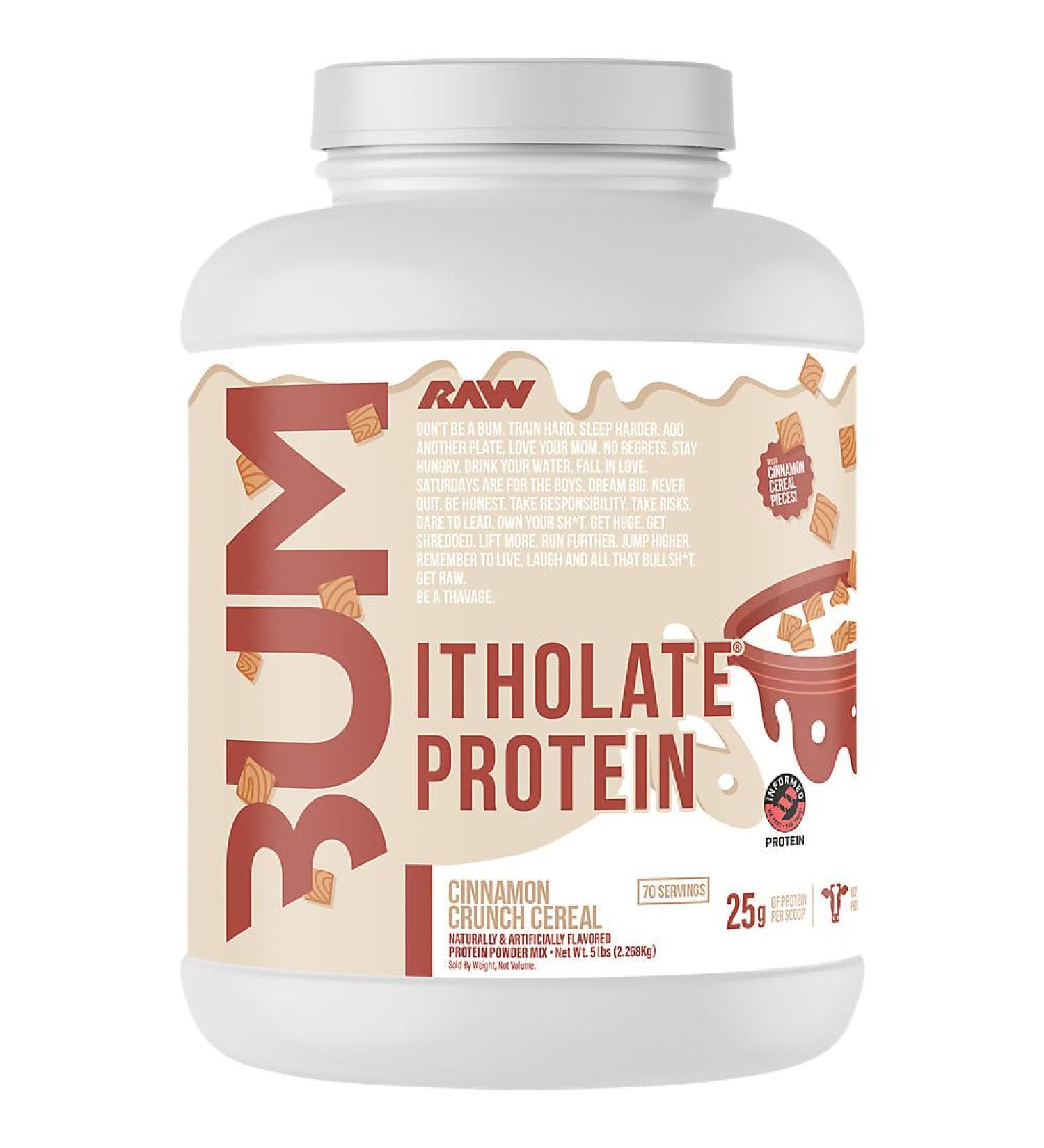 RAW CBUM Series Itholate Protein Powder - Cinnamon Crunch Cereal (5 lbs./73 Servings)