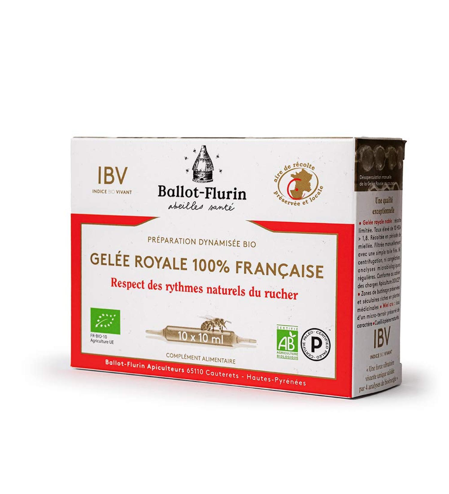 Ballot Flurin - Energized Preparation with Organic French Royal Jelly - Made in France - Paleo Certified - 10 Phials - Buy Online on GoSupps.com