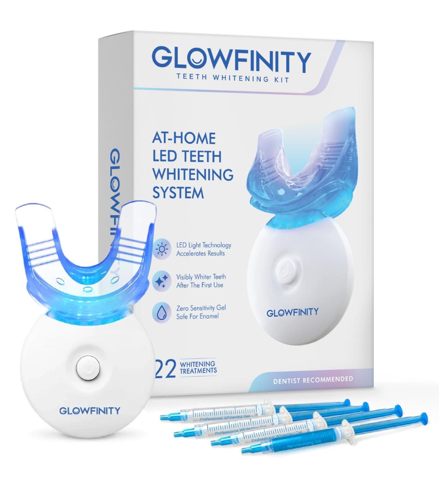 Teeth Whitening Kit - LED Light 35% Carbamide Peroxide 3 Gel Syringes & Remineralization Gel - Brighten Your Smile Internationally - Buy Online on GoSupps.com