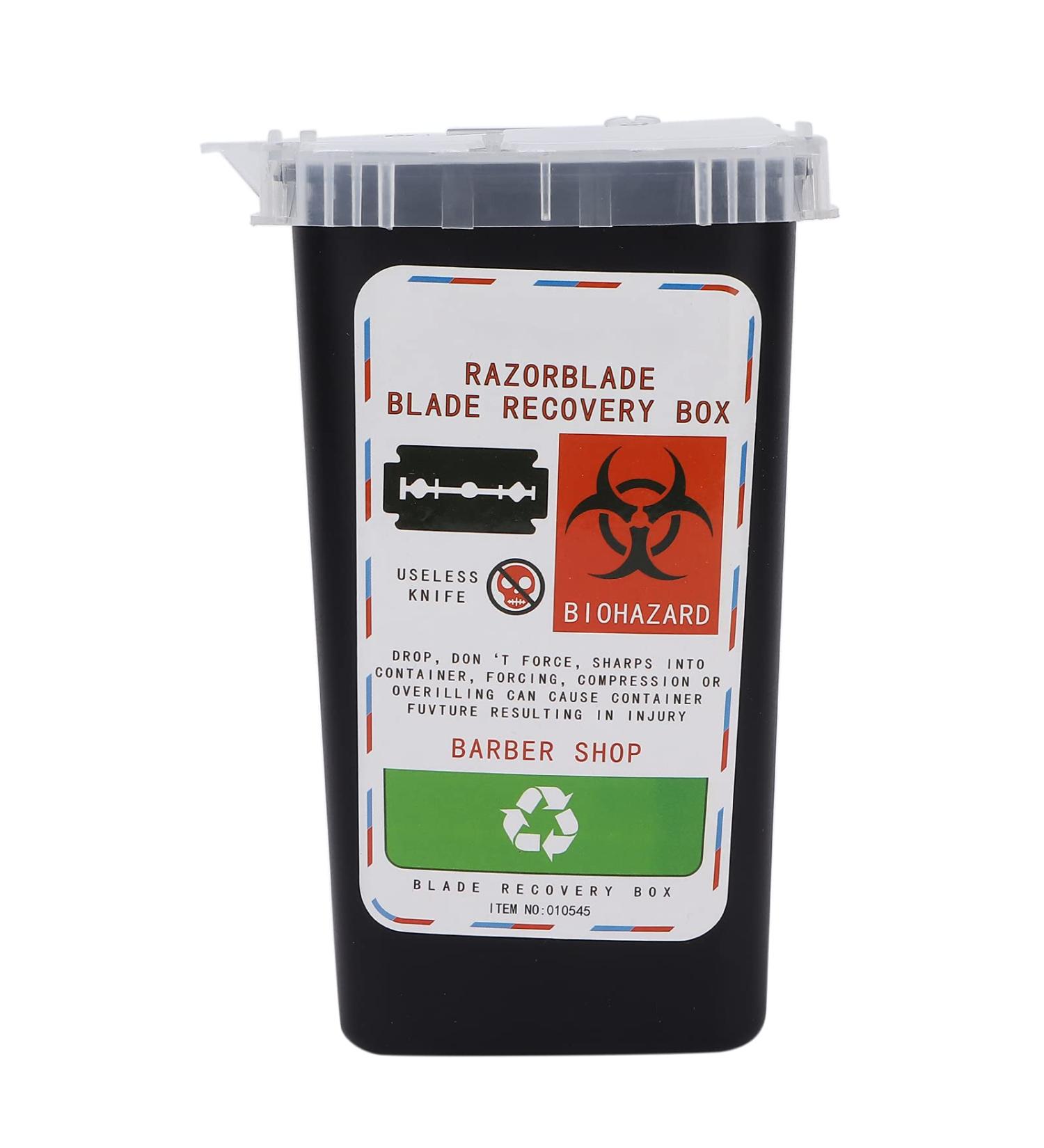 Blade Tank & Razor Blade Disposal Box - Secure Collection Container for Barbershops & Salons (Black) - Buy Online on GoSupps.com