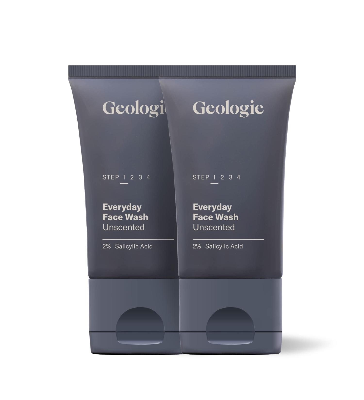 Geologie Sensitive Skin Face Cleanser 2-Pack - Fragrance Free Daily Face Wash for Sensitive Skin with Salicylic Acid - 120 ML x 2 | Gentle Cleansing for Dirt and Oil Buildup | 90 Day Supply - Buy Online on GoSupps.com