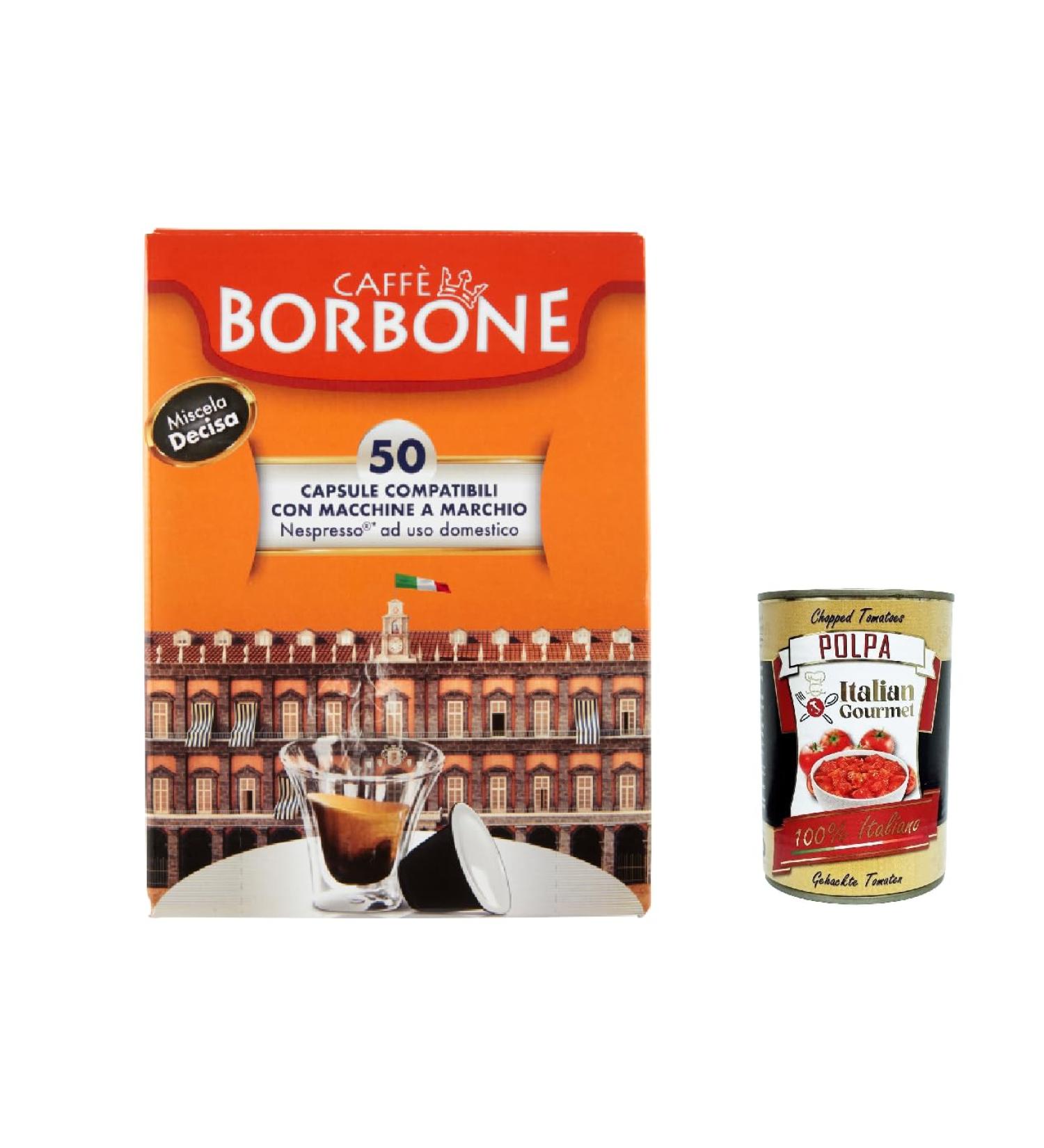  Italian Gourmet E.R. Caff Borbone 50 Capsules Mixed Delicatess Compatible with Nespresso machines for home use Italian coffee 5g + Gourmet Italian Pulpa 400g - Buy Online on GoSupps.com
