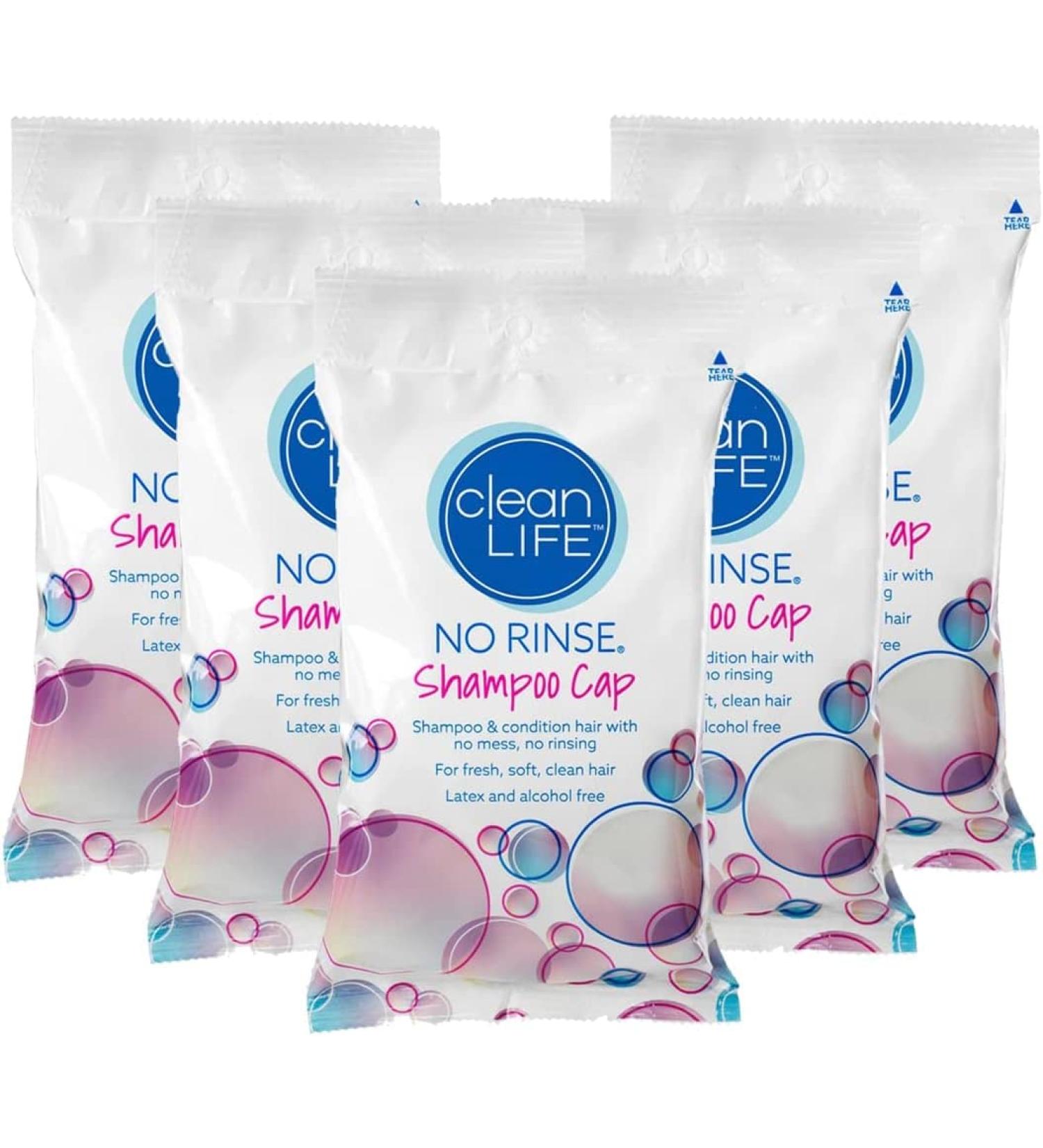 No-Rinse Shampoo Cap by Cleanlife Products (Pack of 5) | Rinse-Free, Microwaveable, Latex-Free | Cleanse and Condition Hair without Water - Buy Online on GoSupps.com