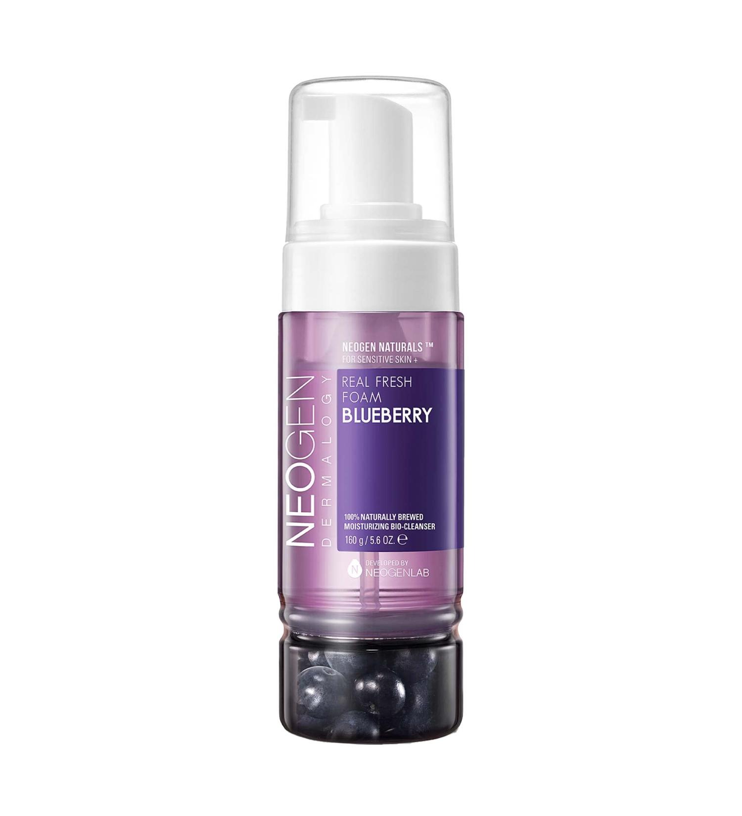 NEOGENLAB DERMALOGY Real Fresh Foam Cleanser Blueberry 5.6 Fl Oz - Hydrating Korean Skin Care - Buy Online on GoSupps.com
