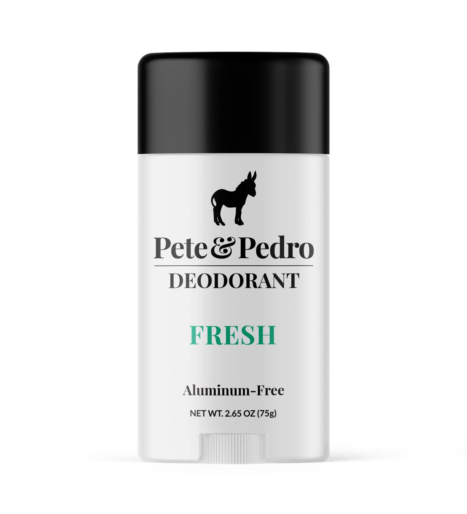 Pete & Pedro FRESH DEODORANT - Natural Aluminum-Free Eucalyptus & Spearmint Scent | Vegan Paraben-Free | Odor Control & Sweat Protection | As Seen On Shark Tank 2.65 oz - Buy Online on GoSupps.com