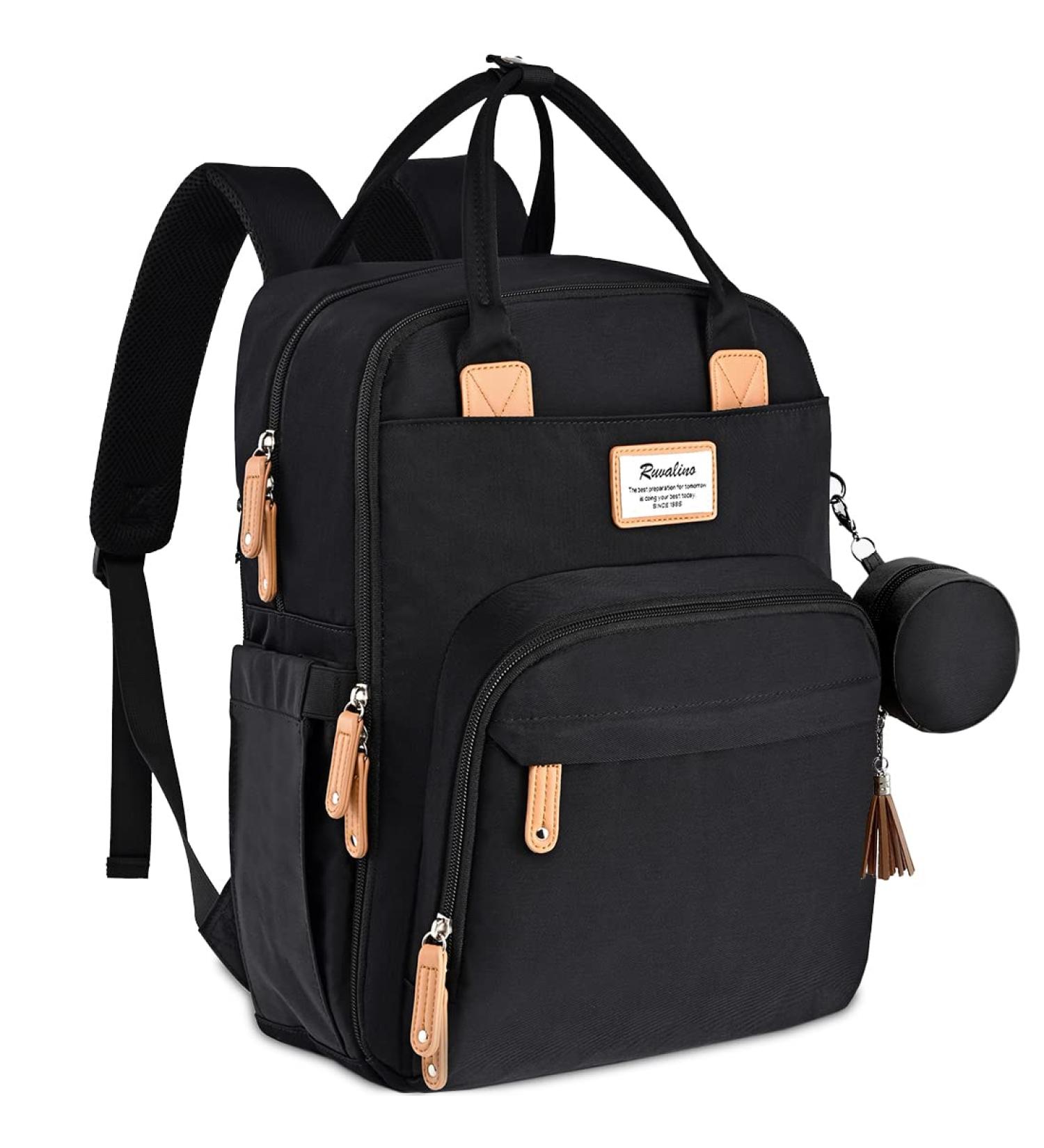 Ruvalino Baby Wrap Backpack | Multifunctional Diaper Bag | Waterproof Reise Backpack | Big Capacity Baby Bag with Diaper Pad (Black) - Ideal for Childcare - Buy Online on GoSupps.com