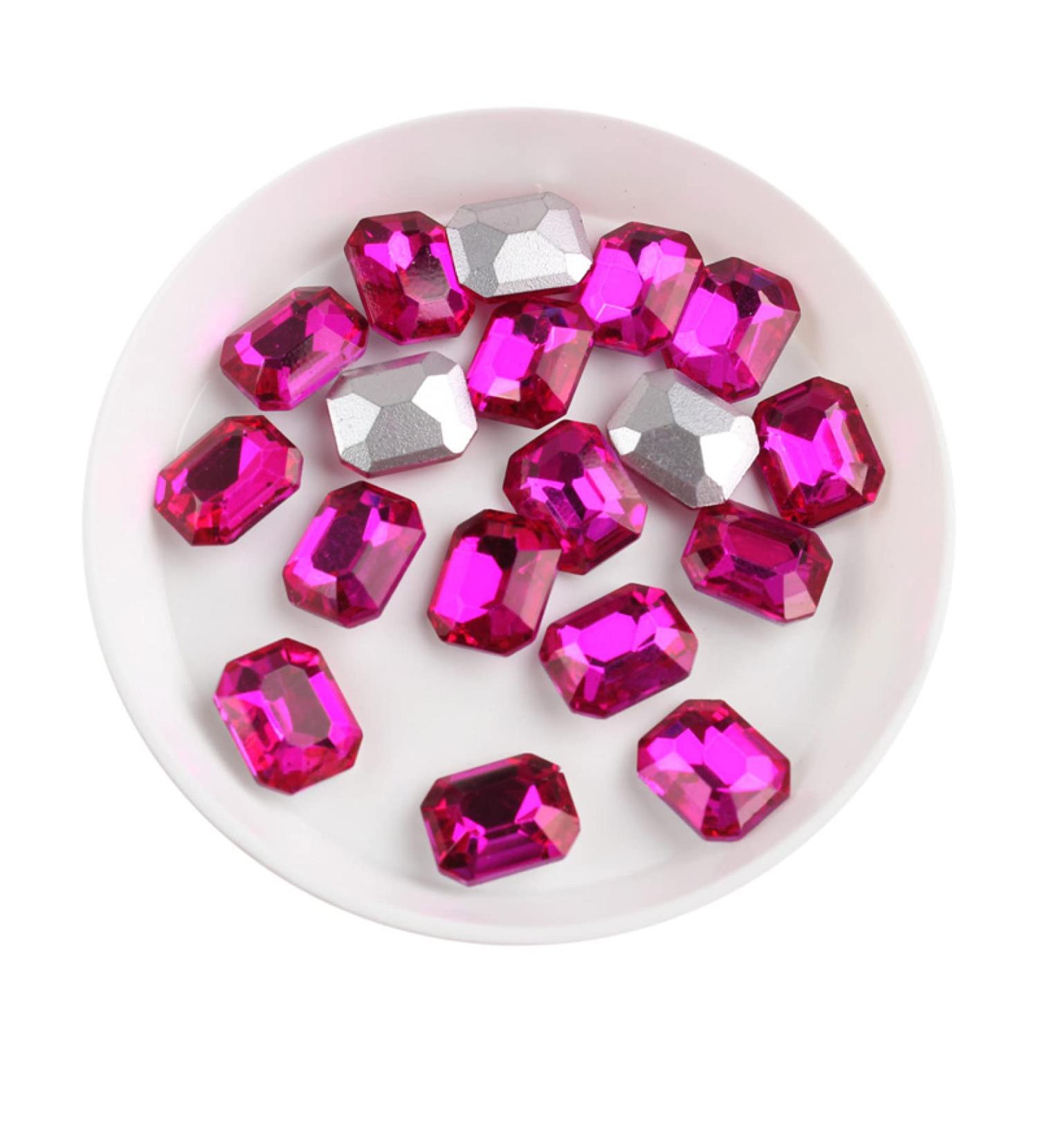 100pcs Nail Glass Rhines Rectangle Pointed Bottom 3D Strass Gem Manicure Nail Art Decoration Home Collections (Color : Rose Size : 8X10mm/0.31 * 0.39in) 8X10mm/0.31*0.39in Rose - Buy Online on GoSupps.com