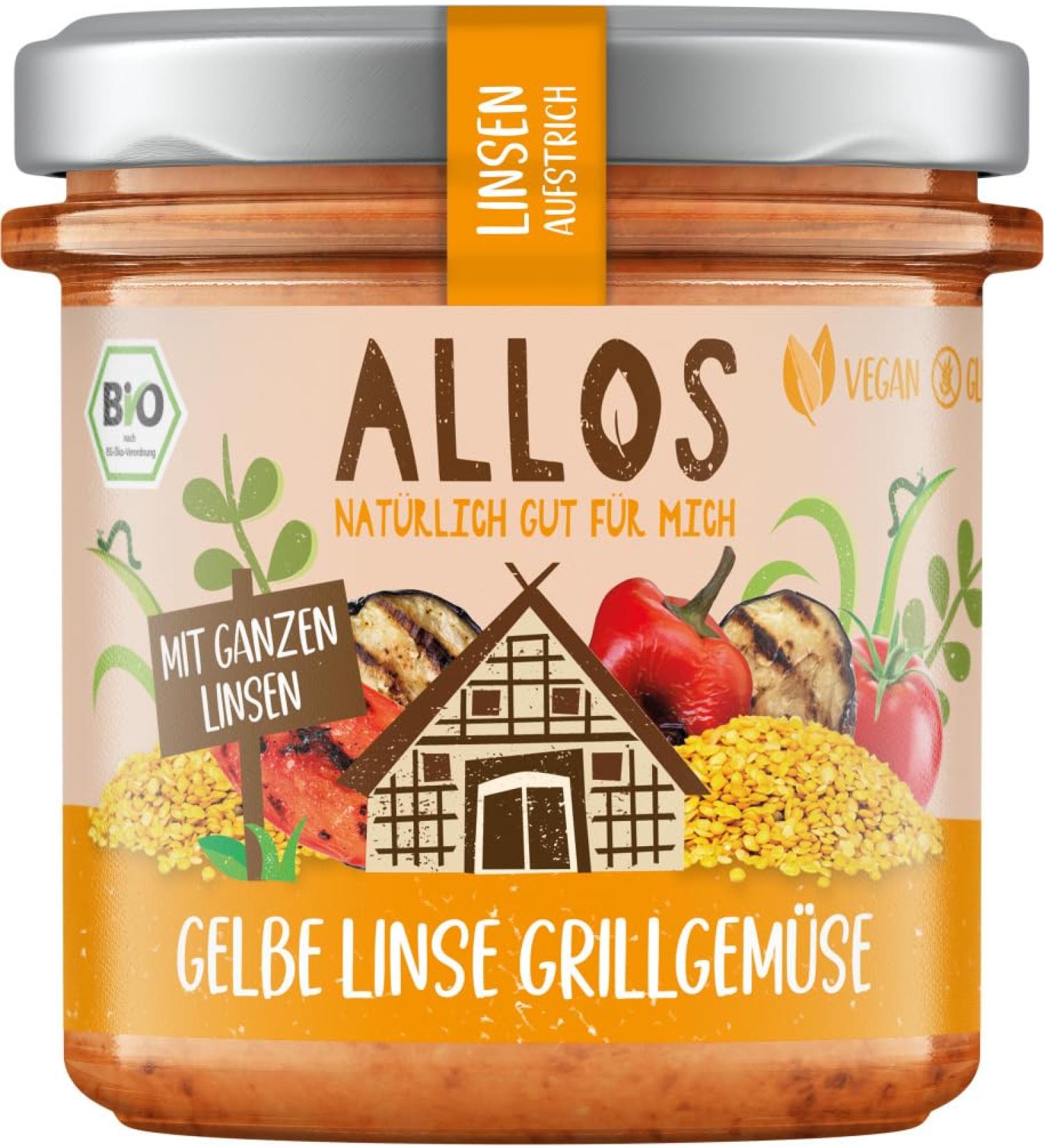 Allos Bio Linsen Spread with Yellow Lentils and Toasted Vegetables (2 x 140 g)