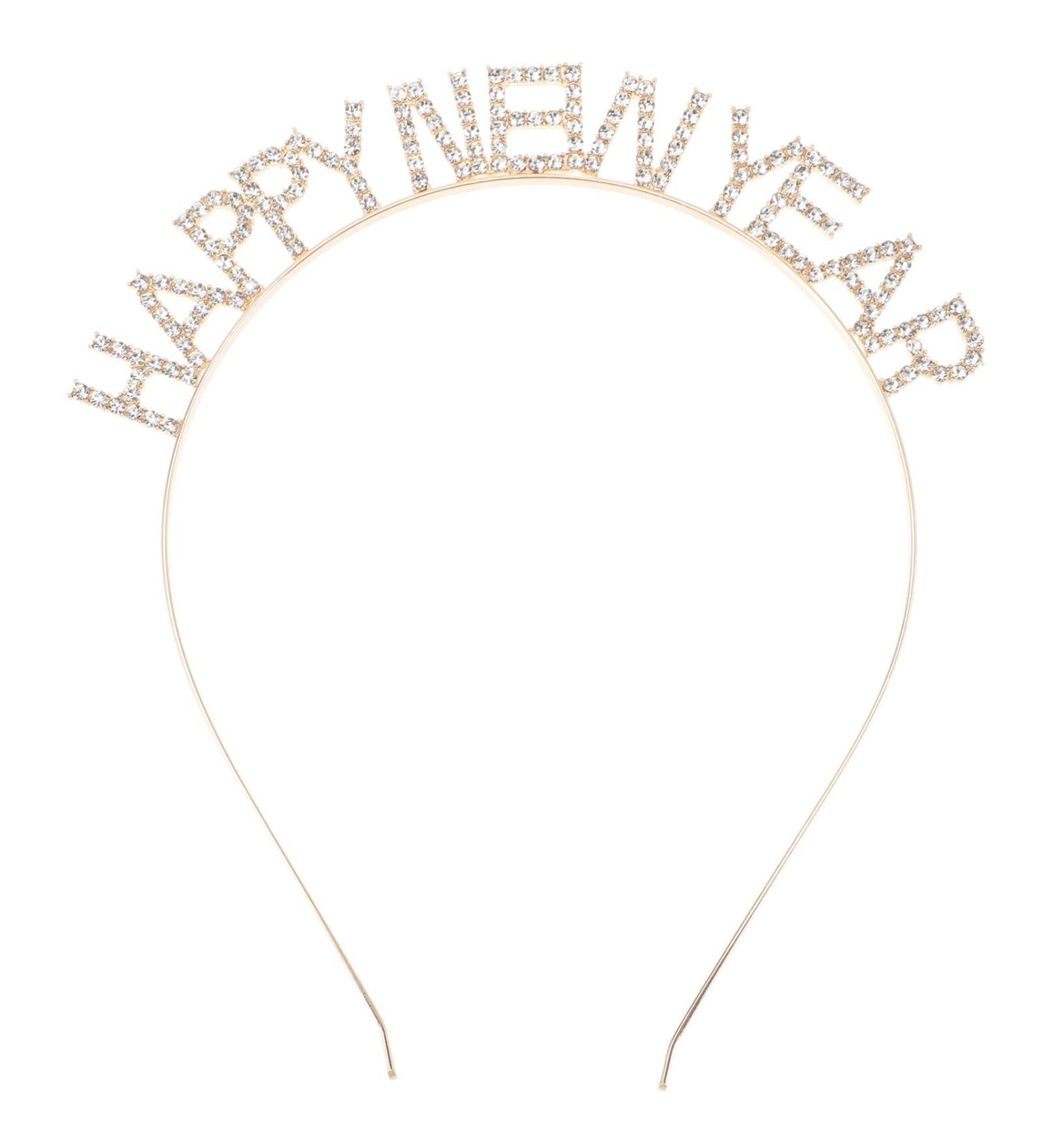 minkissy HAPPY NEW YEAR Headband 2024 rhinestone Headpieces NYE Headwear Christmas Holiday Party Hair Accessory for Women Golden - Buy Online on GoSupps.com