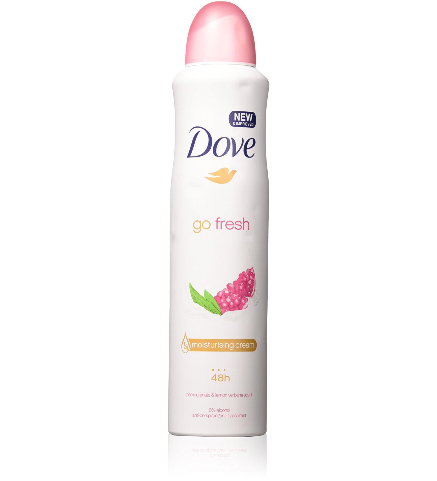 Dove Go Fresh Antiperspirant Body Spray 250ml Pomegranate & Lemon Verbena - 2-Pack - Buy Online on GoSupps.com