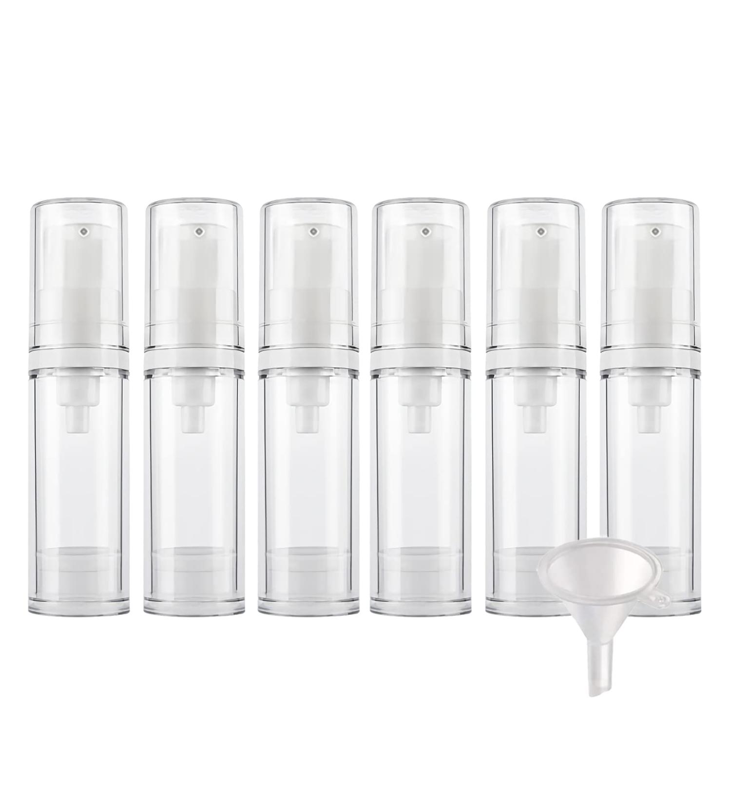 Zeoabsy 6-Piece 5ml Transparent Airless Cream Dispenser Pumps Travel-Friendly Cosmetic Lotion Gel Bottles - Buy Online on GoSupps.com