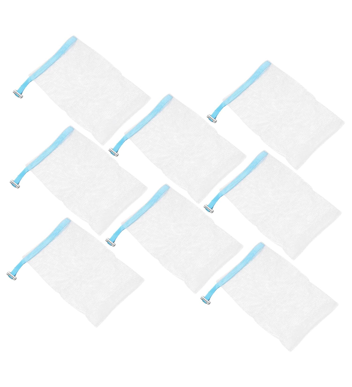 AUTSUPPL 8pcs Soap Soap Saver Pouch Soap Bar Net Soap Net Pouches Fabric Sky-blue 14x10cm Sky-blue - Buy Online on GoSupps.com