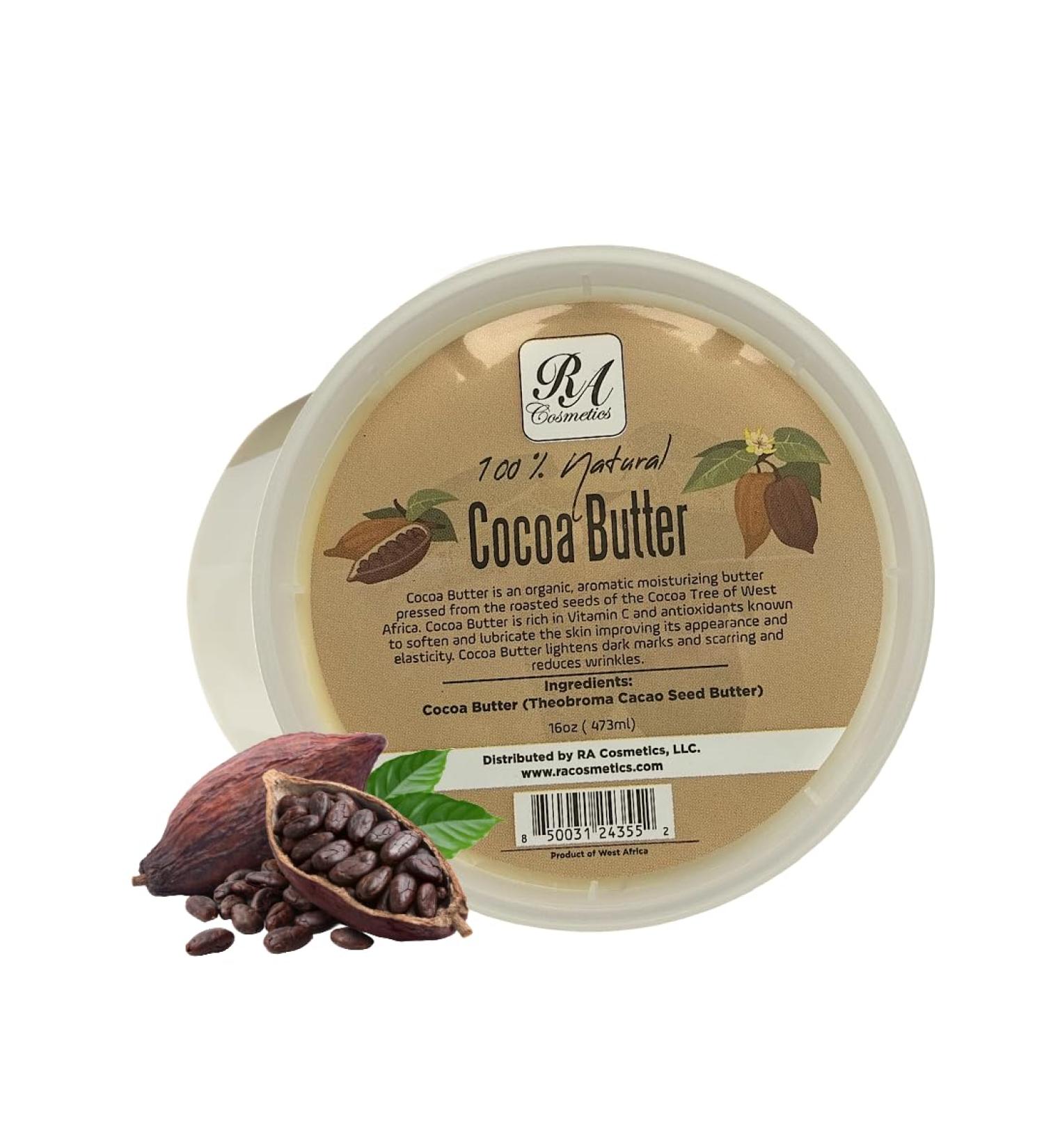 RA COSMETICS 100% Raw Cocoa Butter - 16 oz