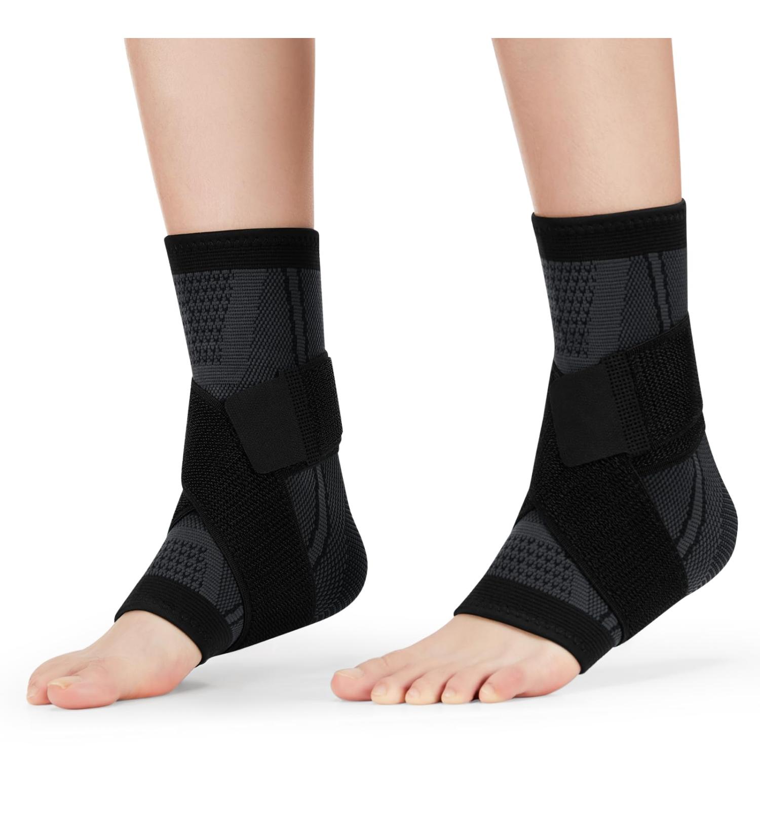 AVIDDA Ankle Support Brace 1 Pair - Adjustable Compression Foot Sleeves for Pain Relief - M/Z New Black - Buy Online on GoSupps.com