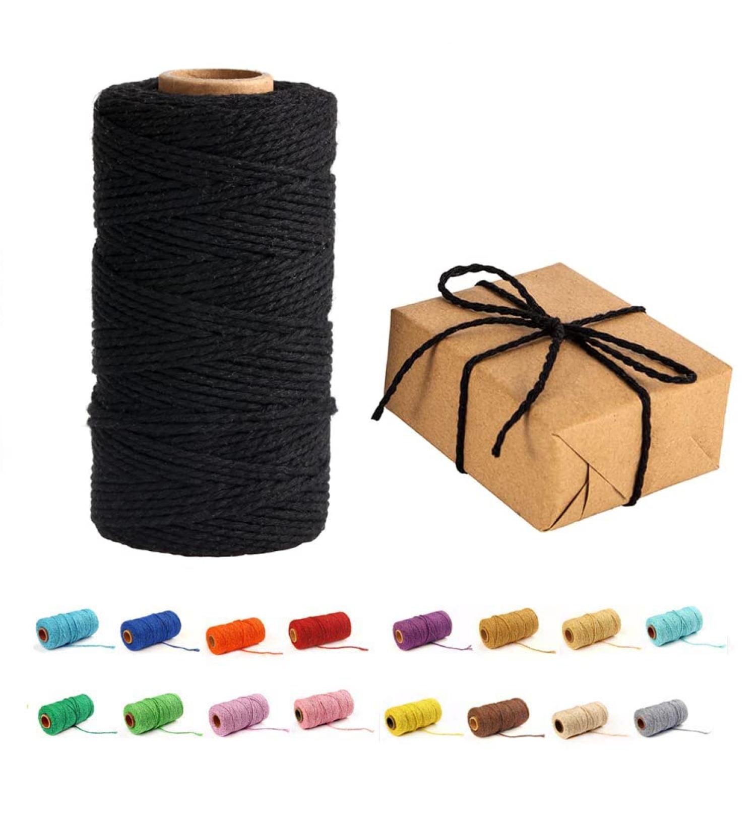 1.5mm Black Macrame Cord - 109 Yards Knitting Rope for DIY Crafts & Wedding Decor - Buy Online on GoSupps.com